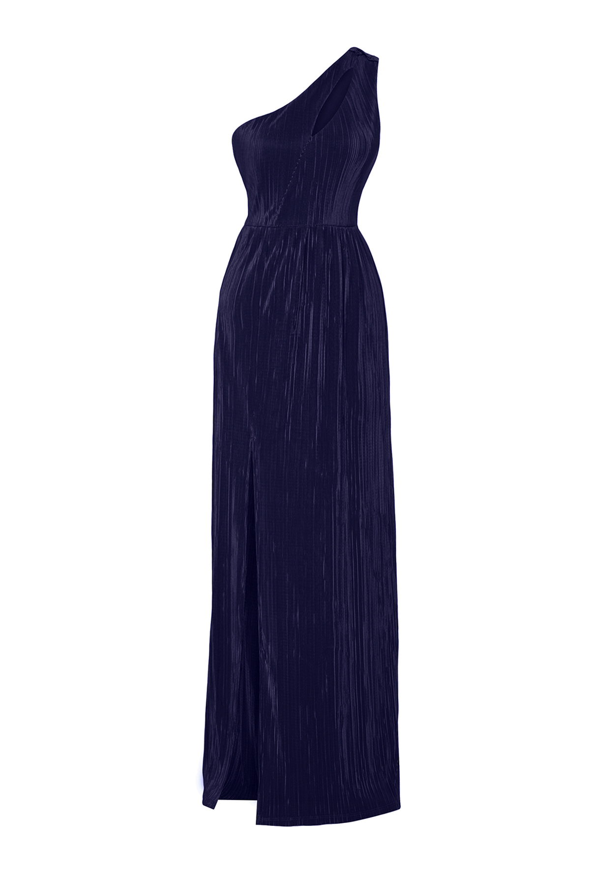 Trendyol Navy Blue Knitted Lined Long Evening Dress