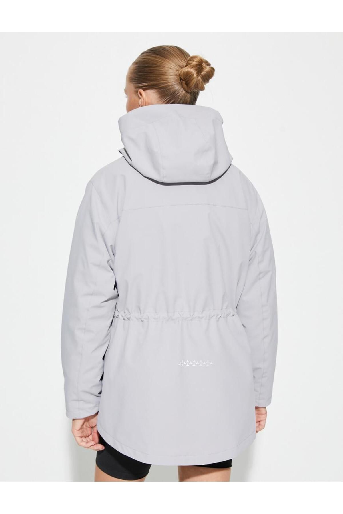 Koton Outdoor Coat Hooded Zippered Pocket Tie Waist Stopper