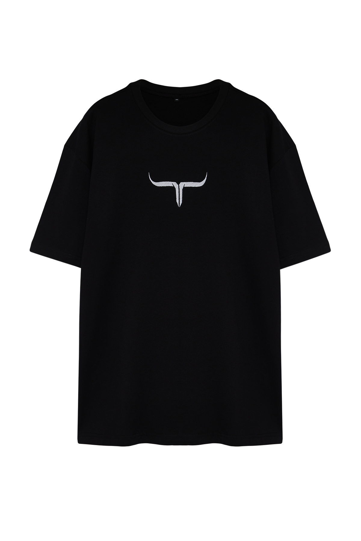 Levně Trendyol Large Size Black Oversize/Wide Fit Comfortable Printed 100% Cotton T-Shirt