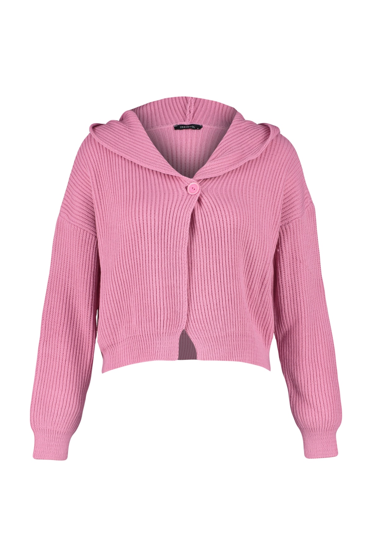 Trendyol Pink Hooded Knitwear Cardigan