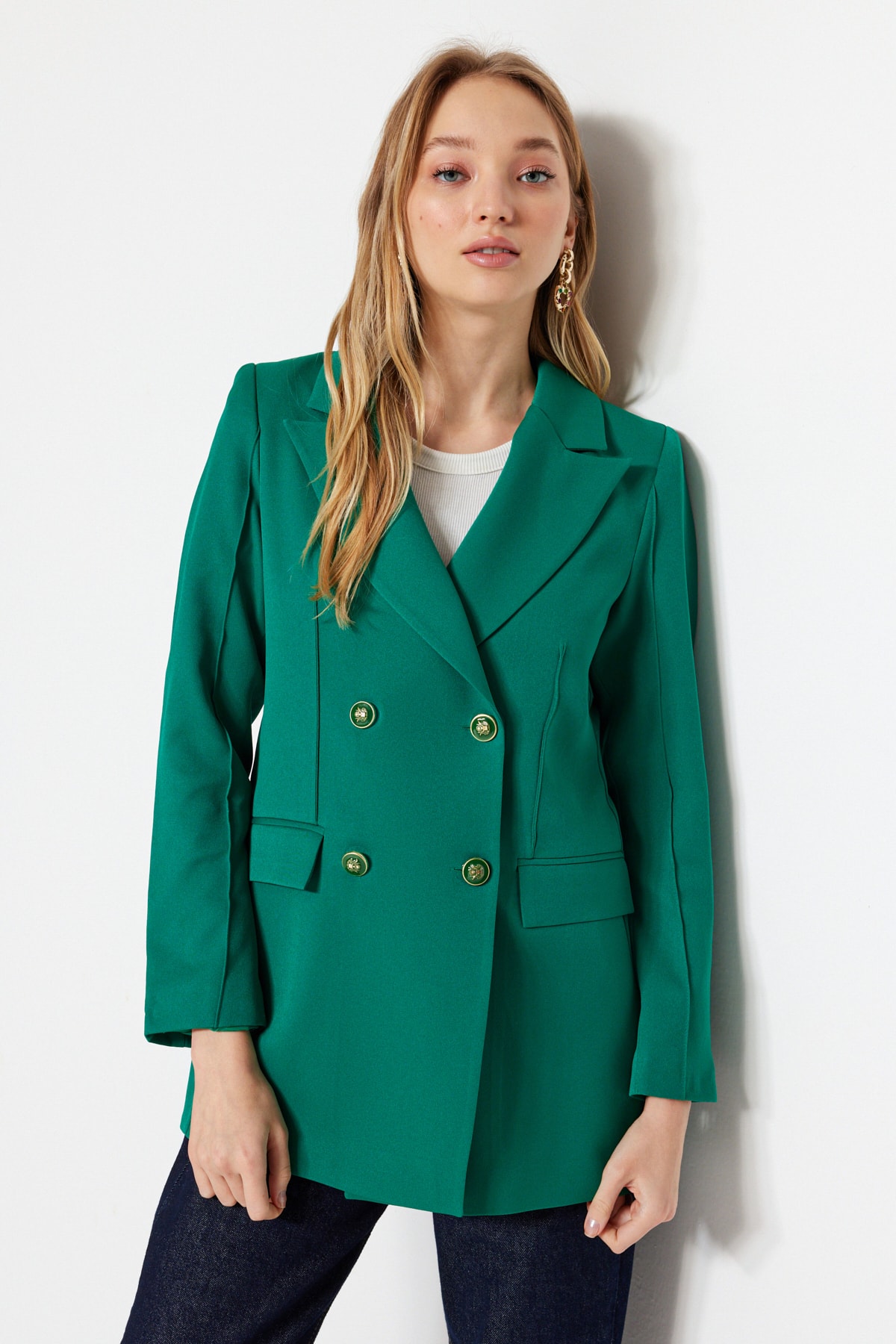 Trendyol Blazer - Green - Oversize