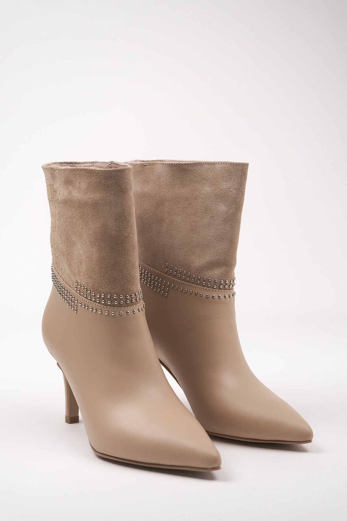 Levně LuviShoes Paıx Beige Leather -suede Women's Boots