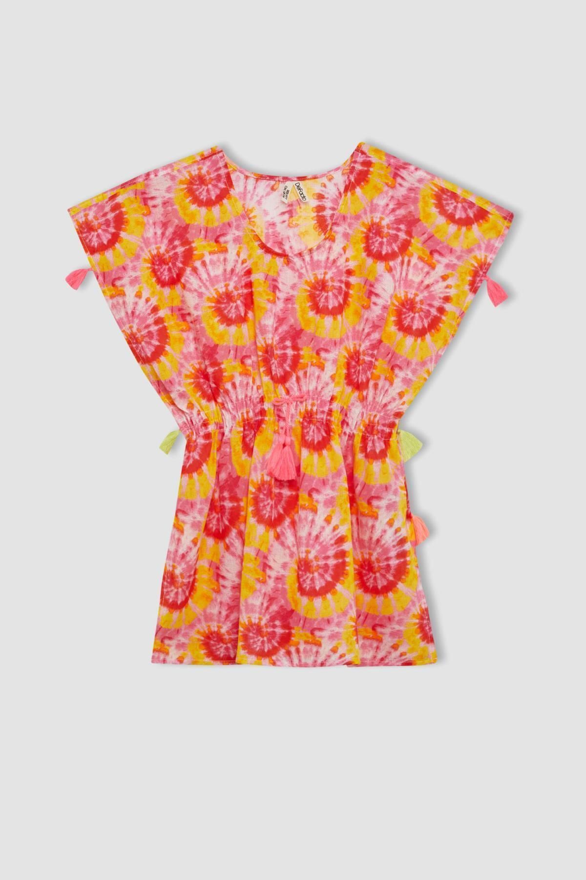 DEFACTO Girl's Batik Patterned Beach Dress