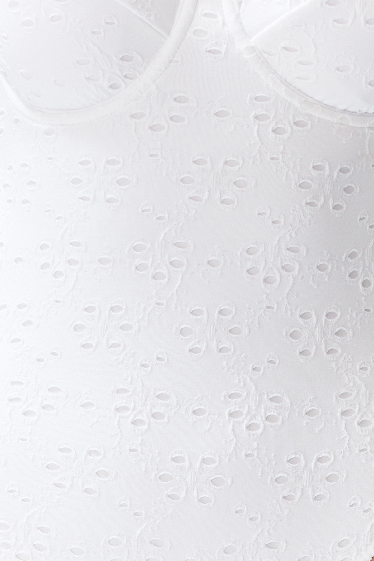 Trendyol White V-Neck Tie-Up Premium Fabric Regular Swimsuit