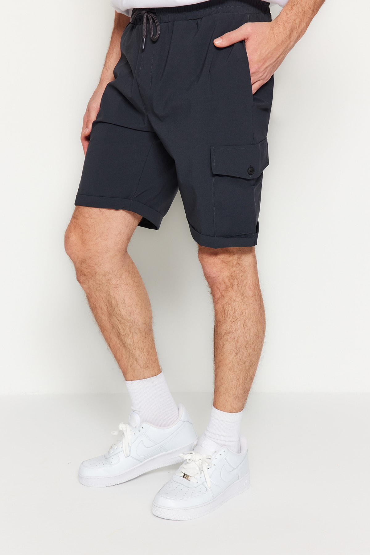 Trendyol Shorts - Gray - Normal Waist