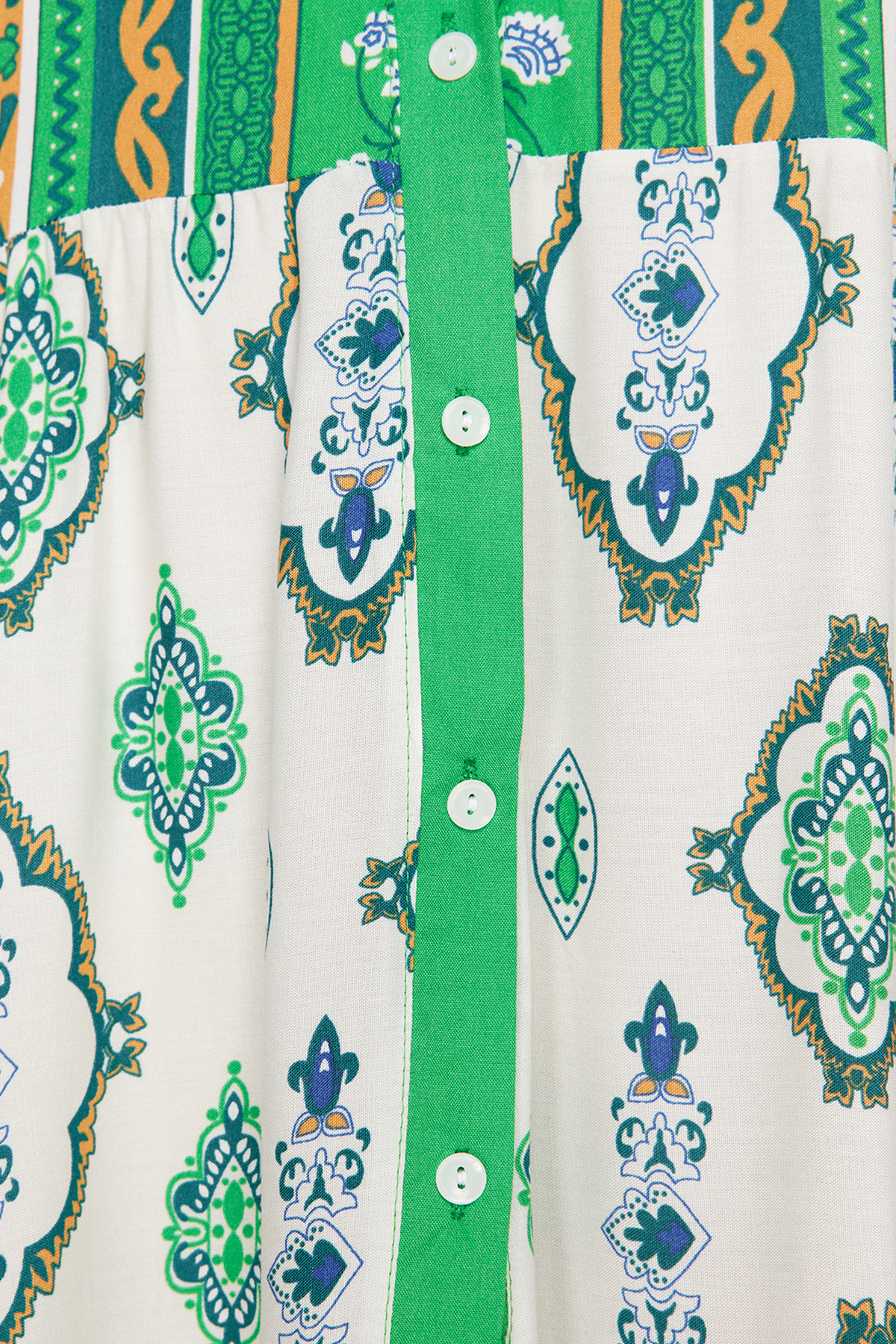 Trendyol Green Floral Pattern Woven Viscose Dress