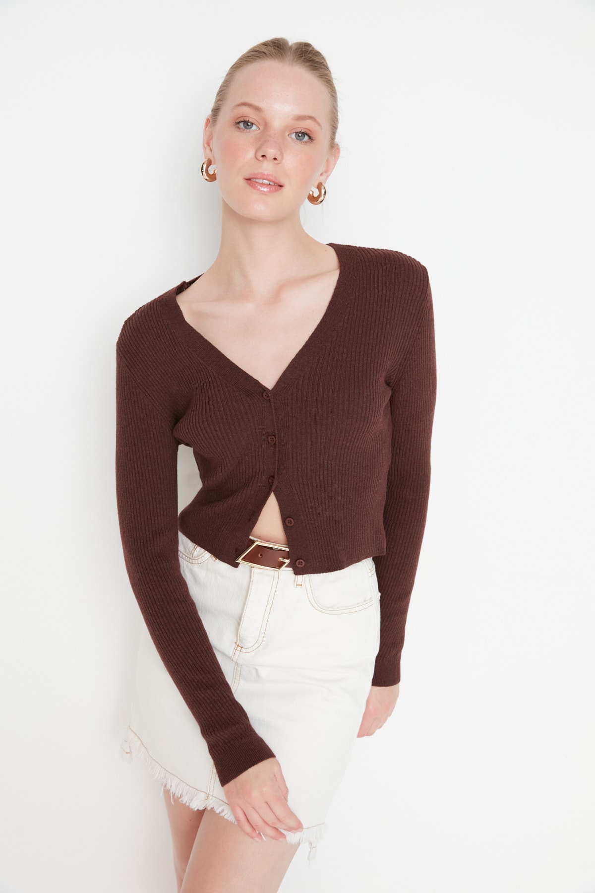 Trendyol Cardigan - Brown - Regular fit
