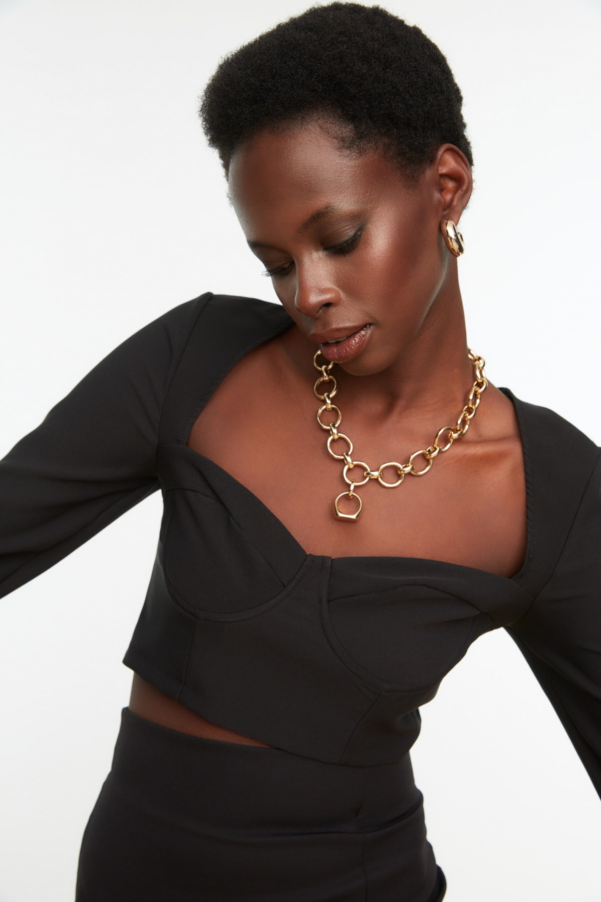 Trendyol Black Collar Detailed Woven Blouse