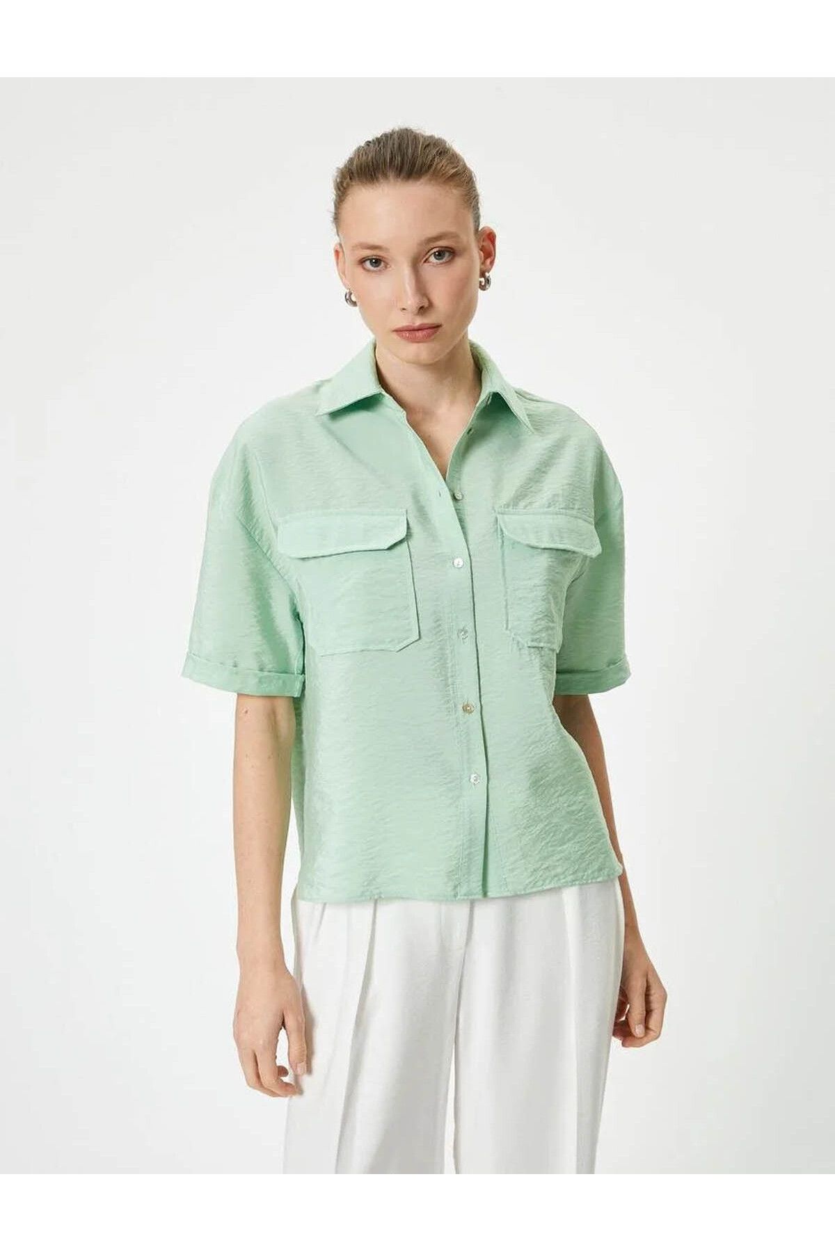 Levně Koton Women's Shirt Green 4sak60126ew