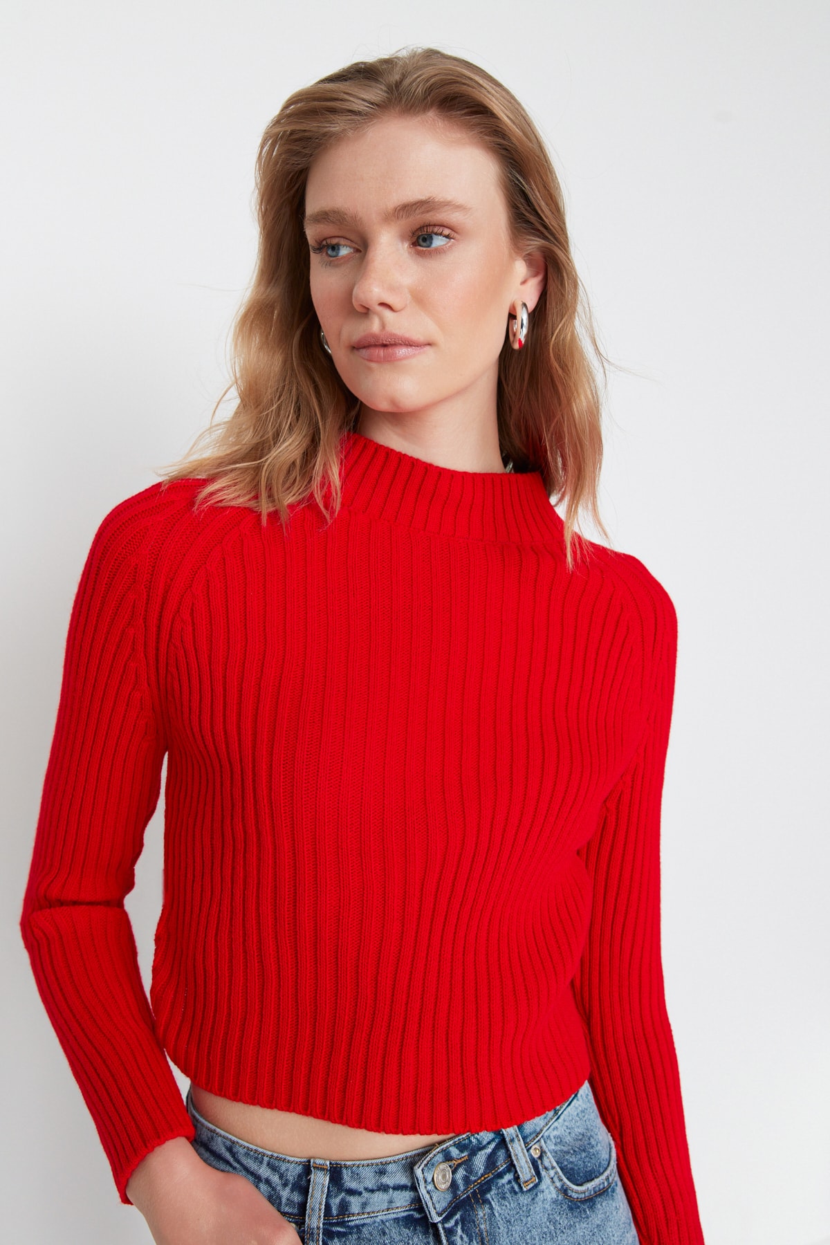 Trendyol Sweater - Red - Regular fit