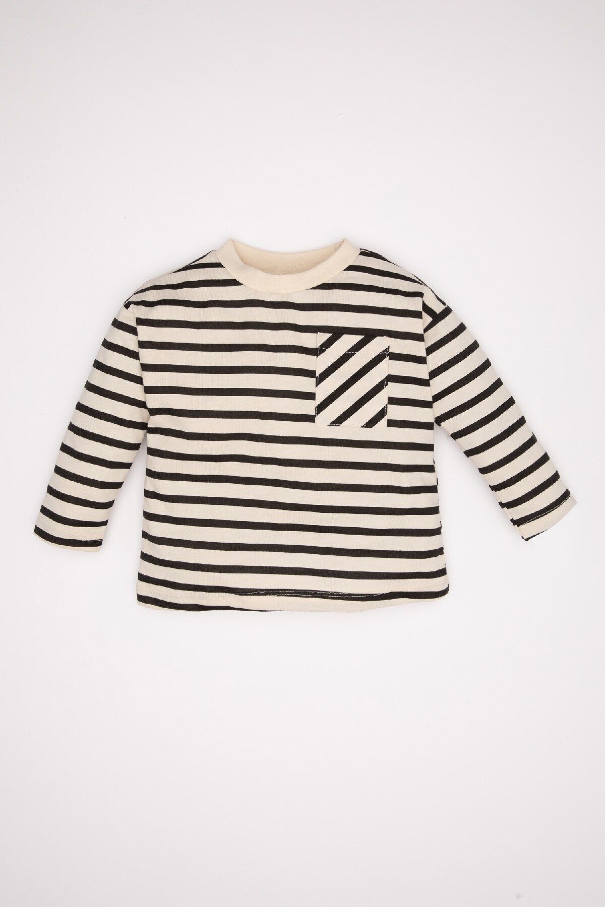 DEFACTO Baby Boy Crew Neck Striped Long Sleeve T-Shirt