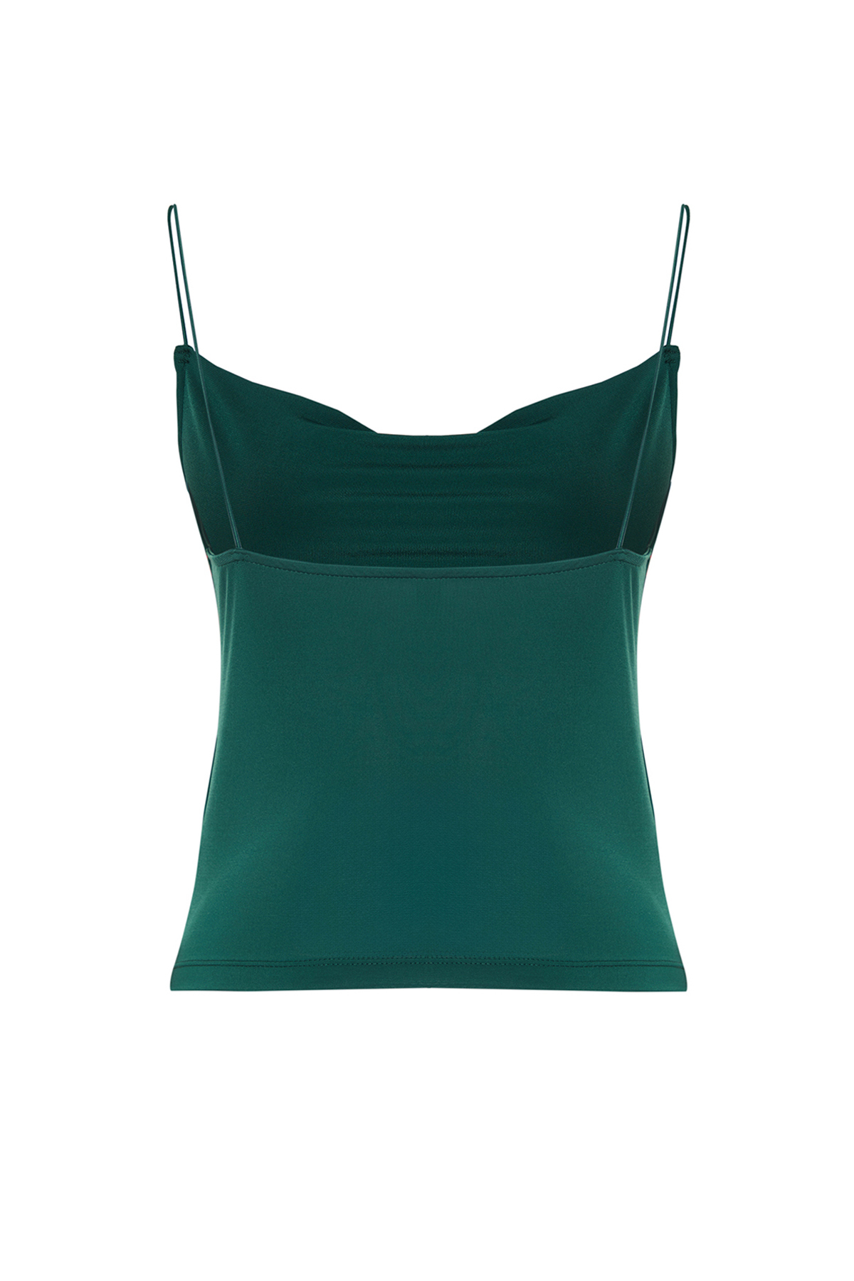 Trendyol Emerald Green Fitted/Slippery Turndown Collar Flexible Knitted Blouse