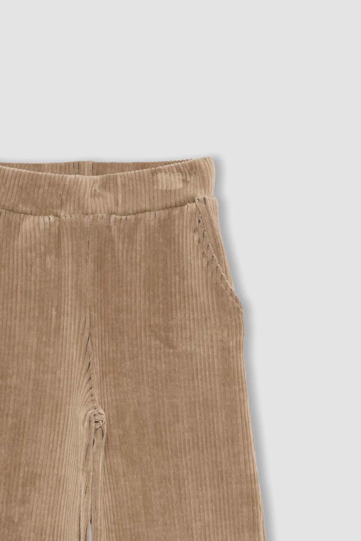 DEFACTO Girl&#039;s Wide Leg Velvet Sweatpants