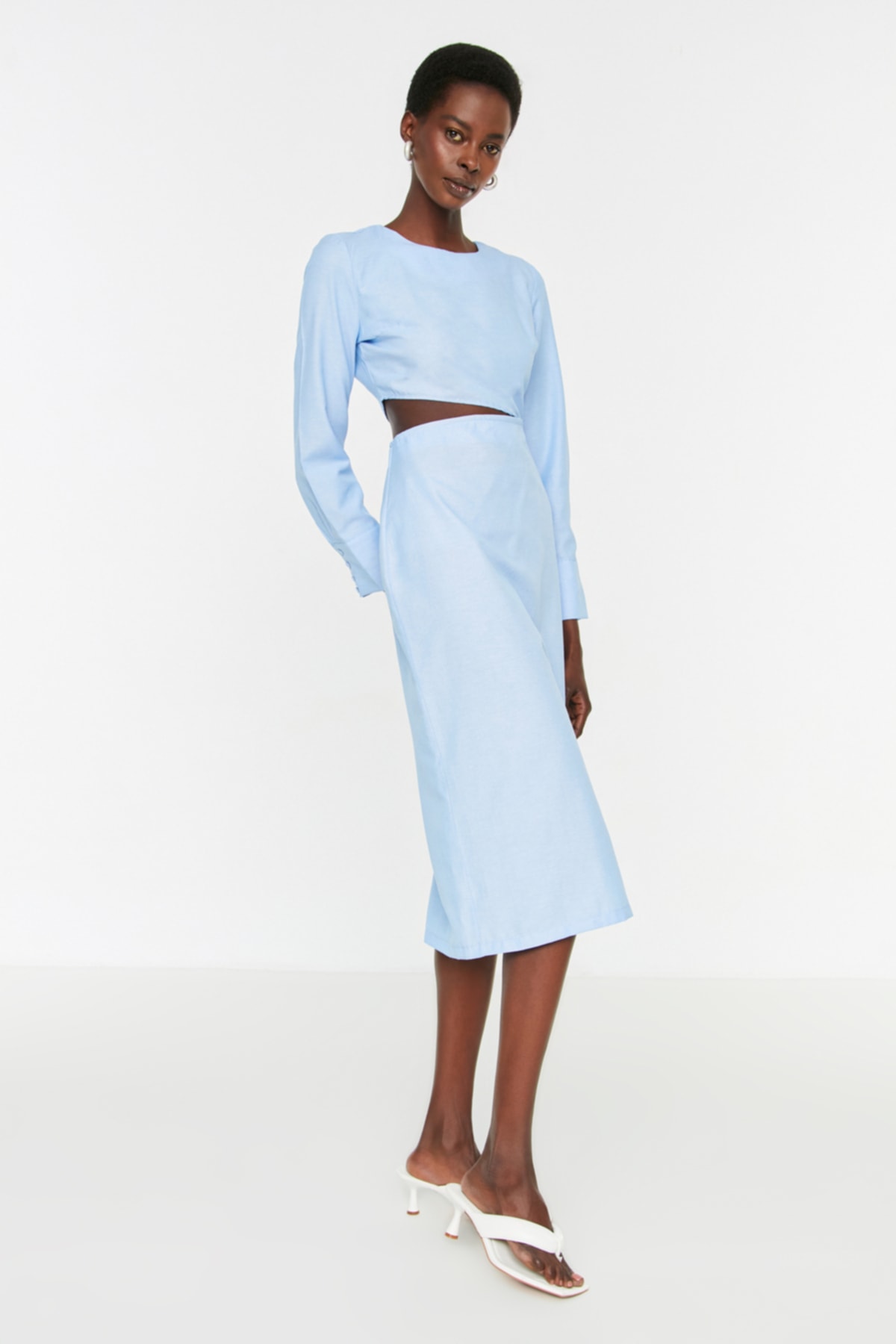 Trendyol Blue Cut Out Detailed Dress