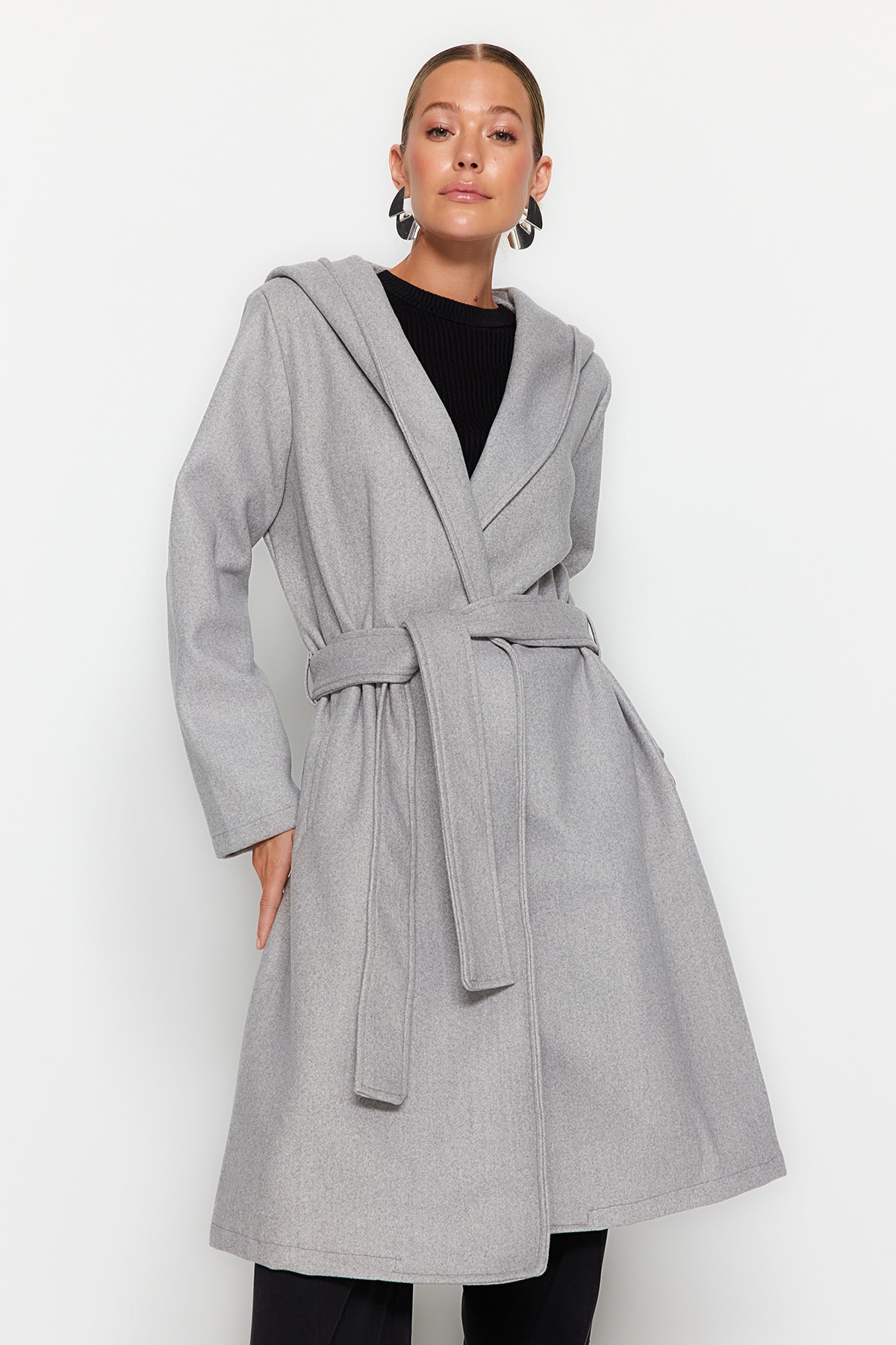 Trendyol Coat - Gray - Double-breasted