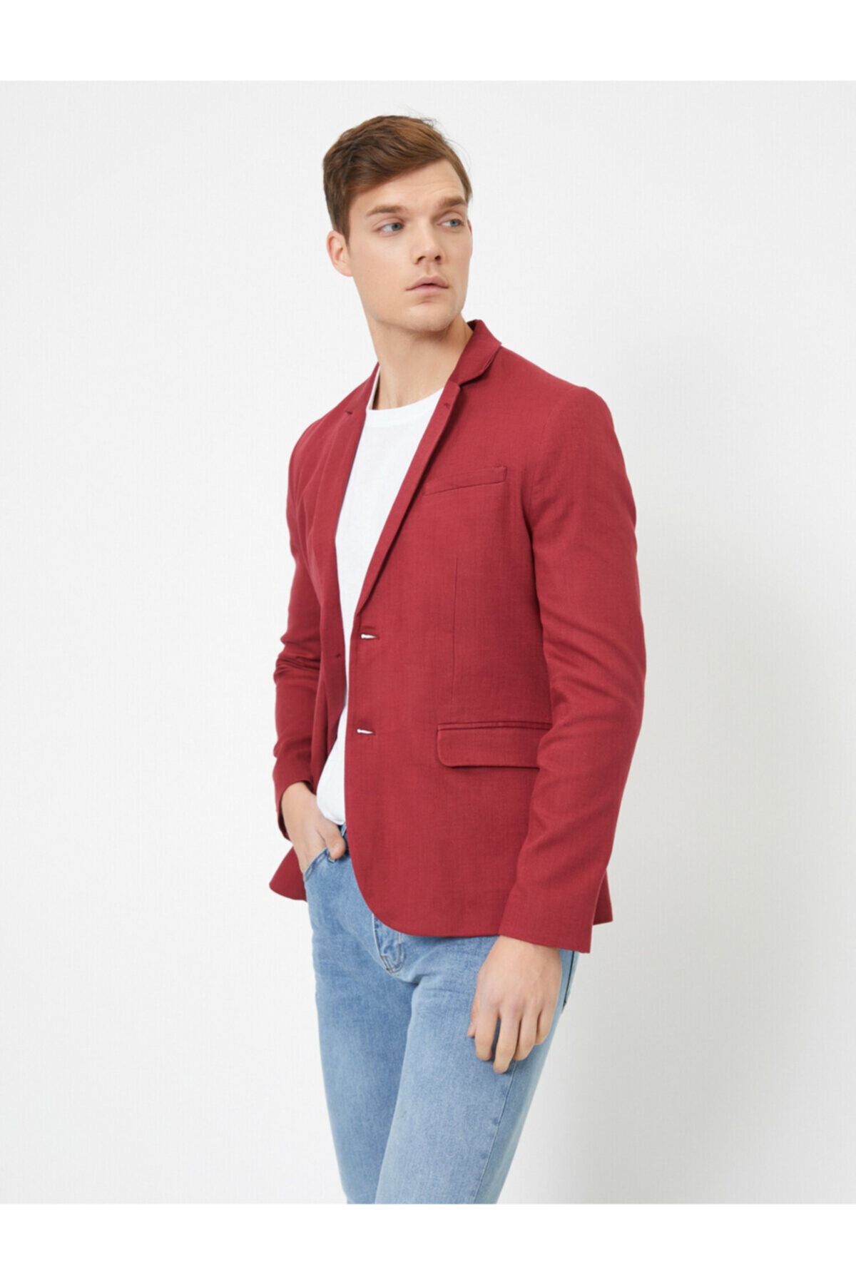 Koton V-Neck Long Sleeved Pocket Detailed Buttoned Jacket