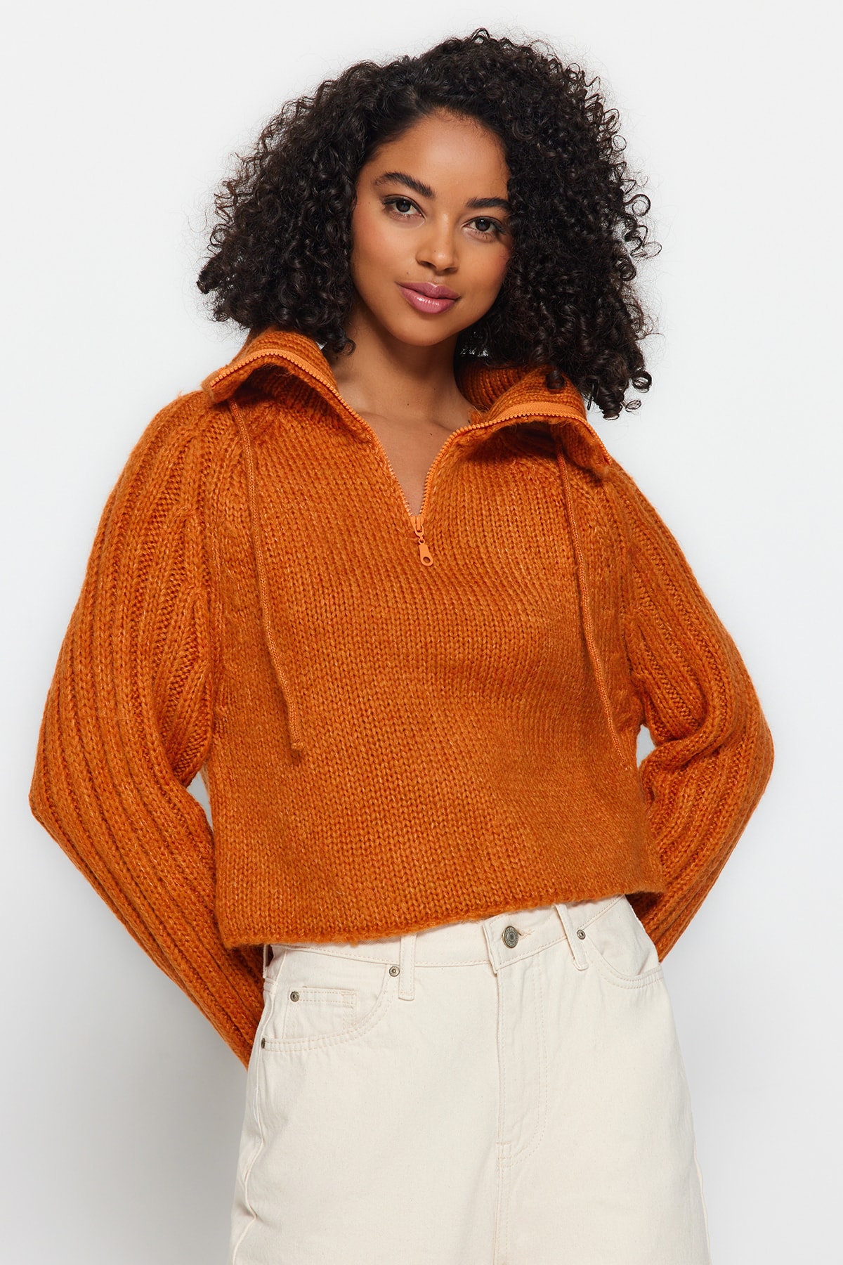 Trendyol Sweater - Brown - Regular fit