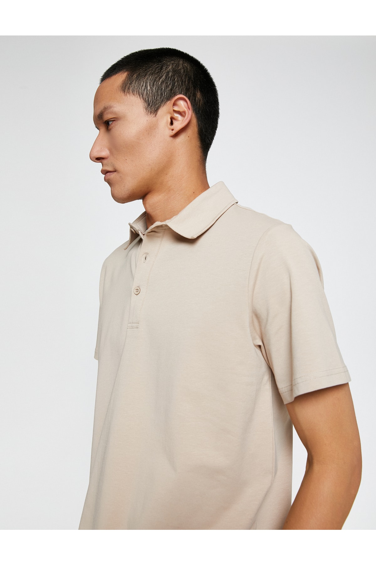 Levně Koton Basic T-Shirt Polo Neck Cotton