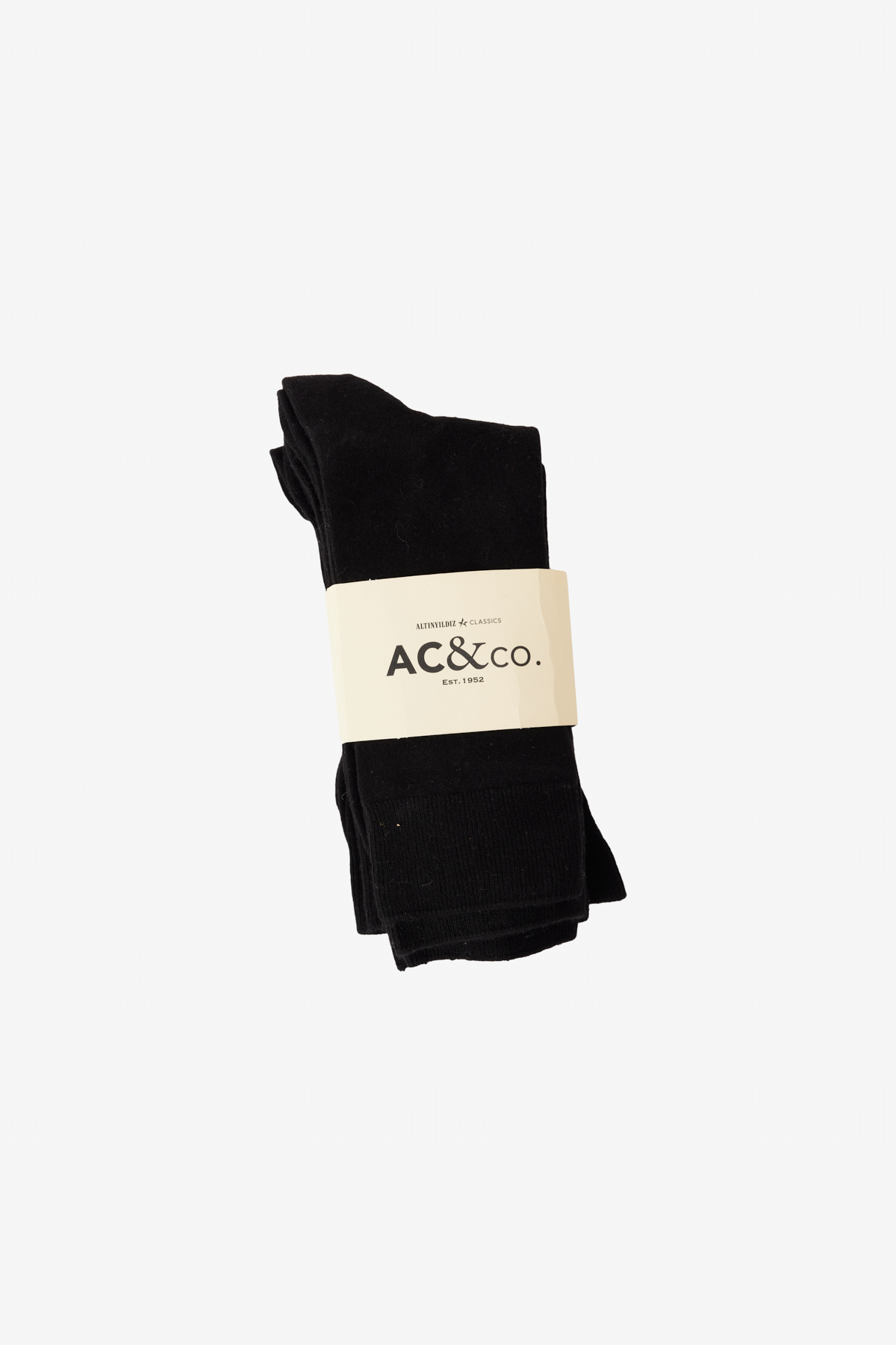 AC&Co / Altınyıldız Classics Men's Black Cotton 5-pack Socket Socks