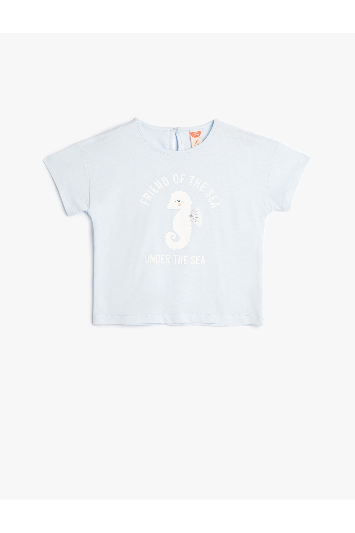 Levně Koton T-Shirt Short Sleeve Crew Neck Sea Horse Printed Cotton