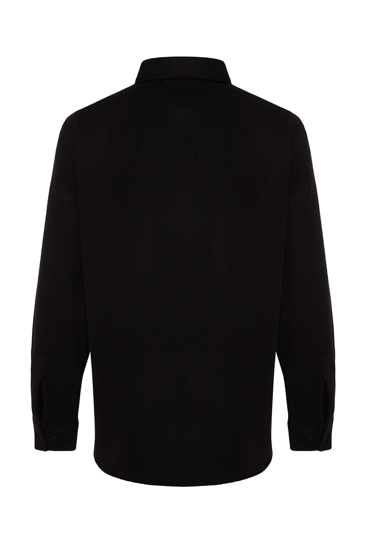 Trendyol Black Regular Parachute Pocket Cashmere Winter Textured Jacket Shirt