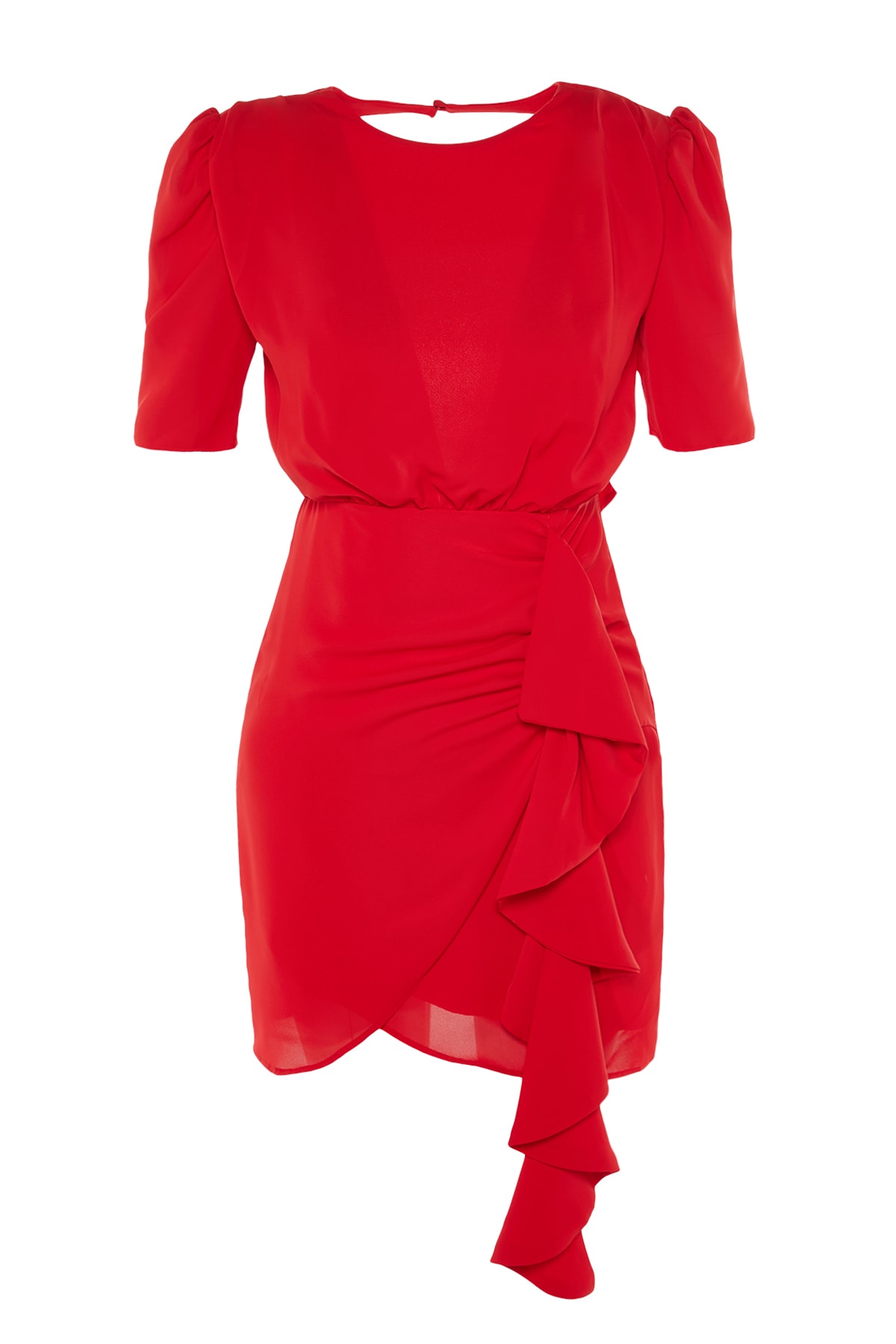 Rochie de seara detaliata Trendyol Red Shirring