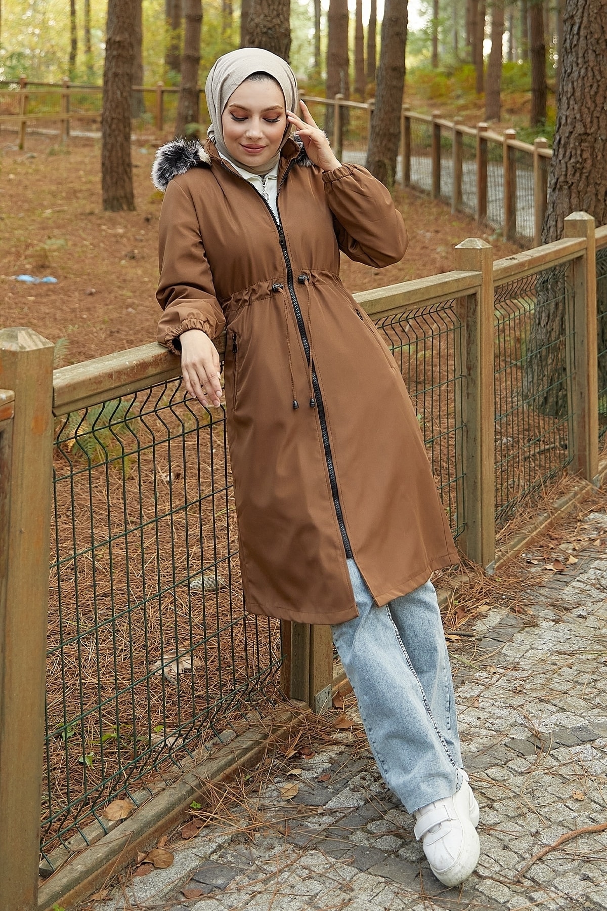 Palton impermeabil InStyle 4601 cu Fleece Inner - bronz