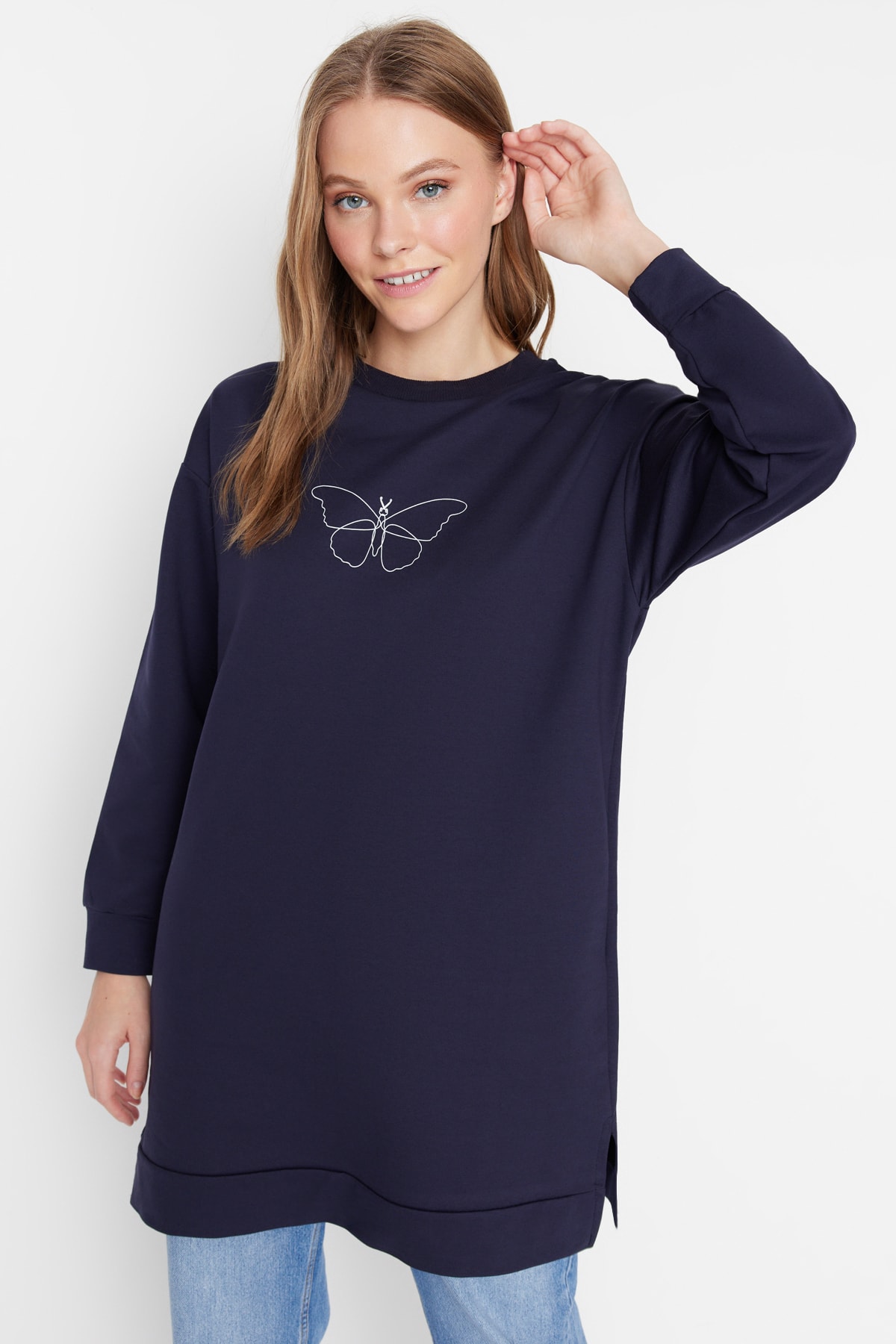 Trendyol Sweatshirt - Dark blue - Regular fit