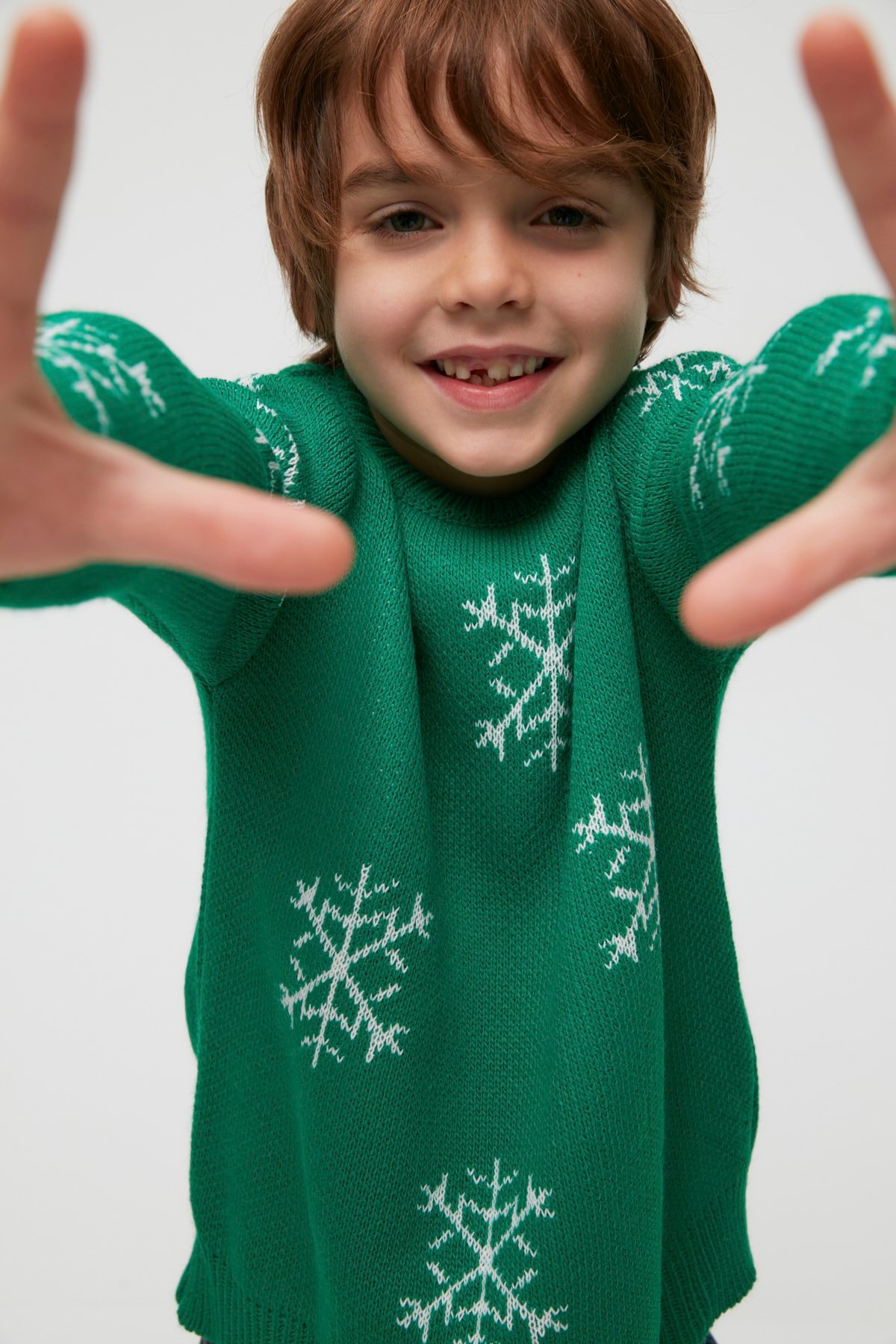 Trendyol Green Jacquard Boys' Knitwear Sweater