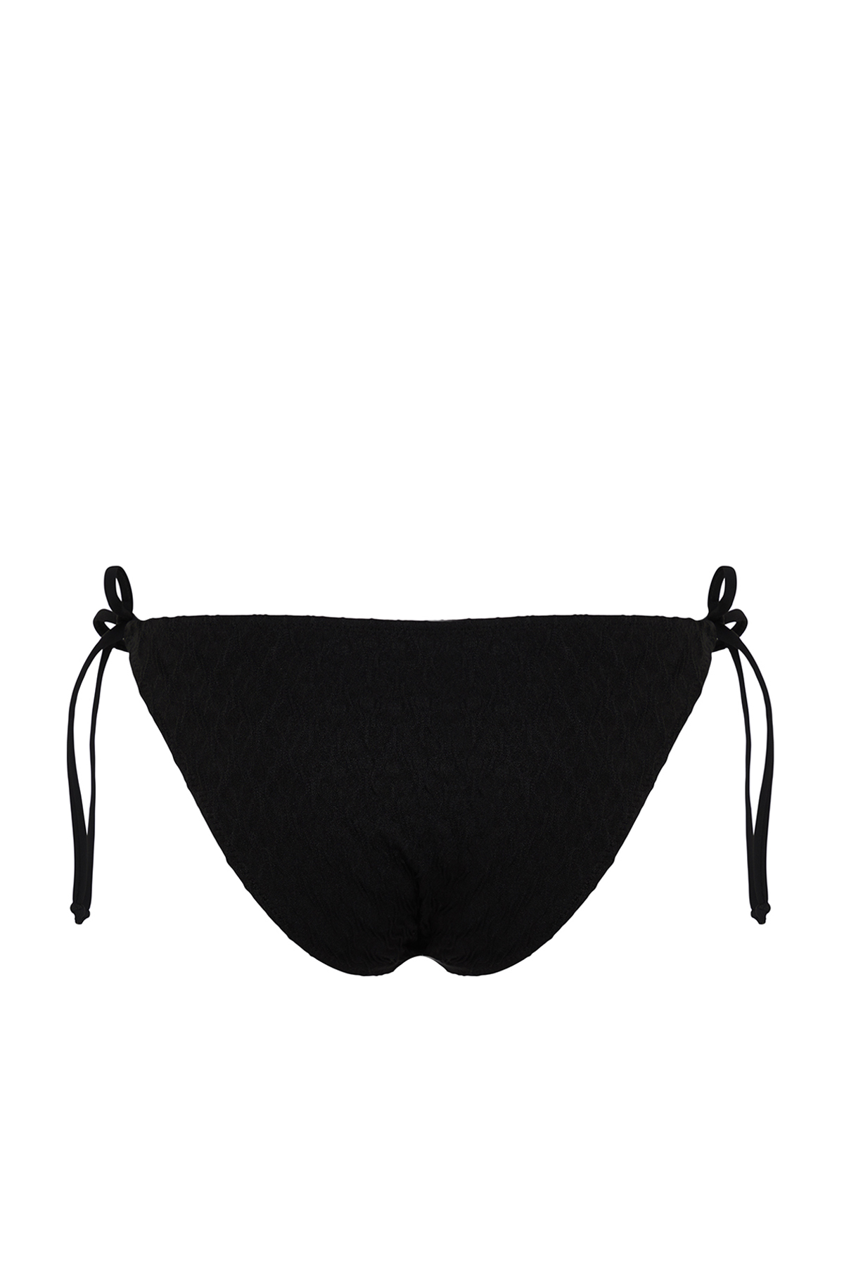 Trendyol Black Tied Textured Regular Bikini Bottom
