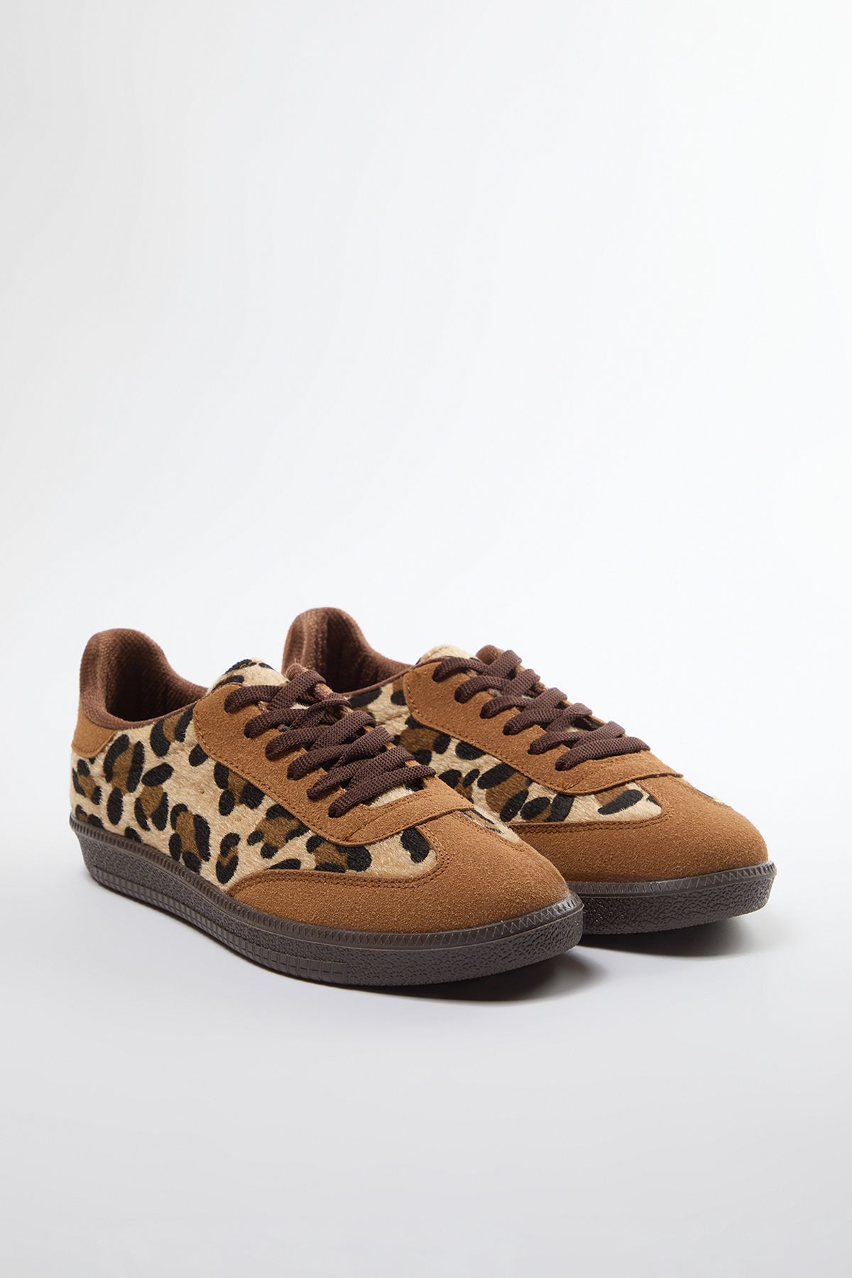 Trendyol Leopard Laced Brown Women's Retro Sneakers