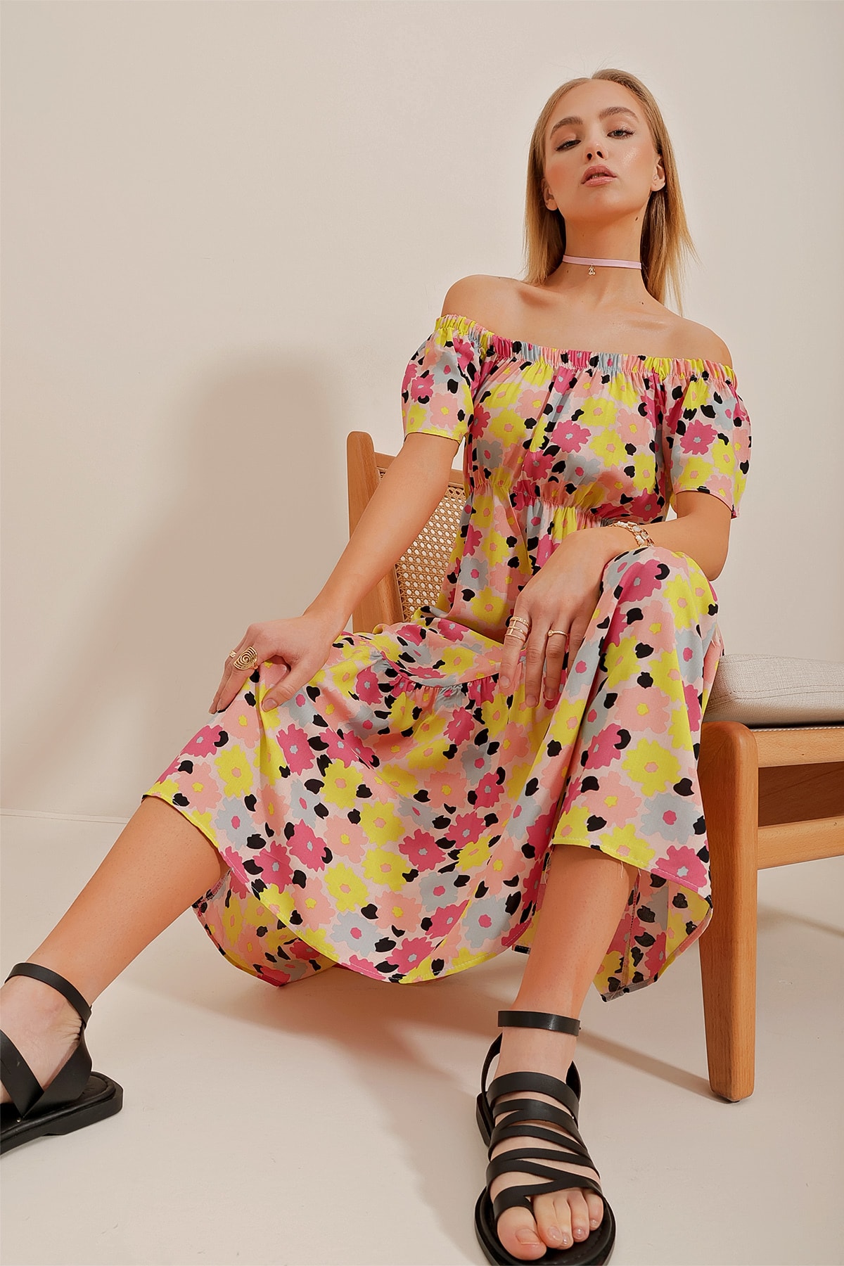 Trend Alaçatı Stili Dress - Multicolor - A-line