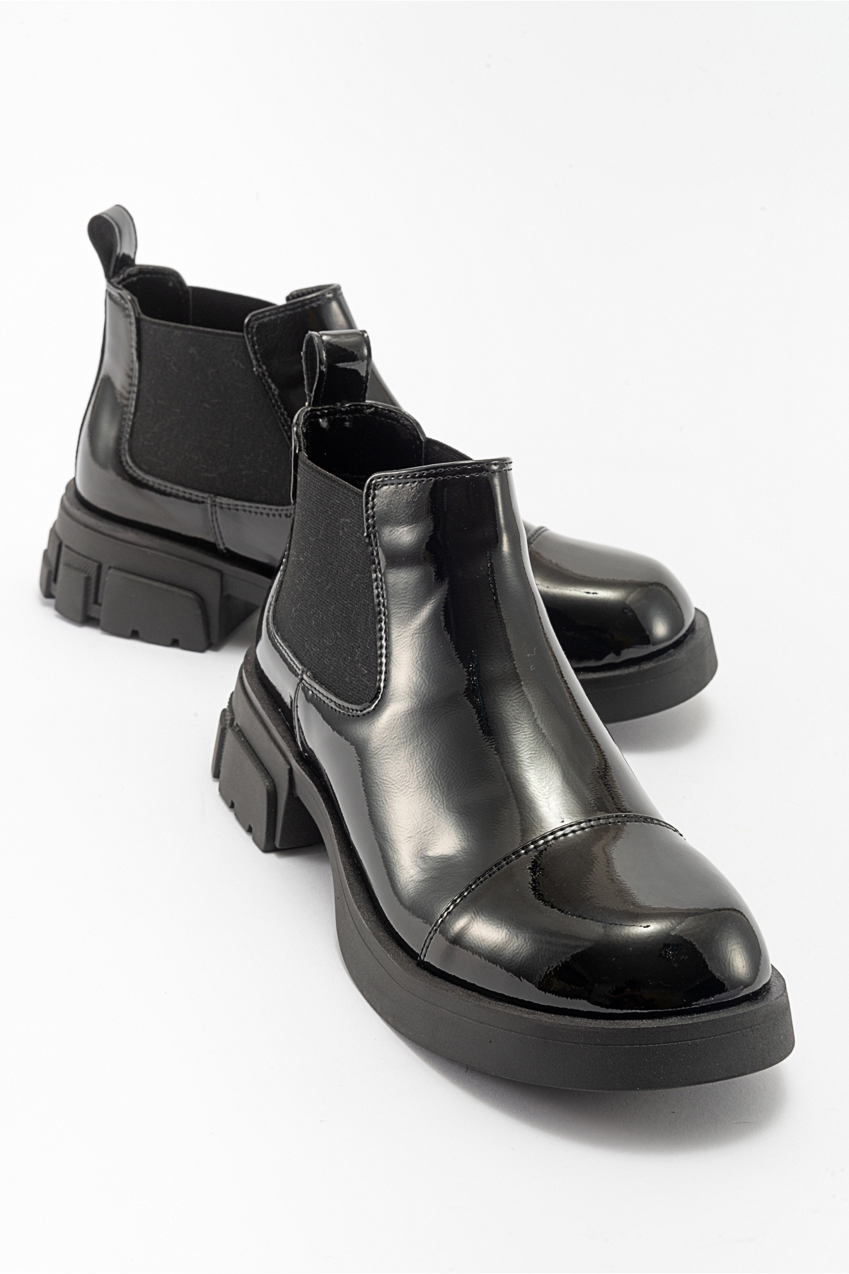 Levně LuviShoes CAFUNE Black Patent Leather Women's Boots
