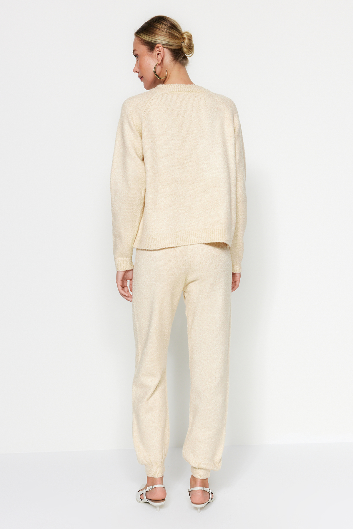 Trendyol Stone Boucle Thread Knitwear Top-Top Set