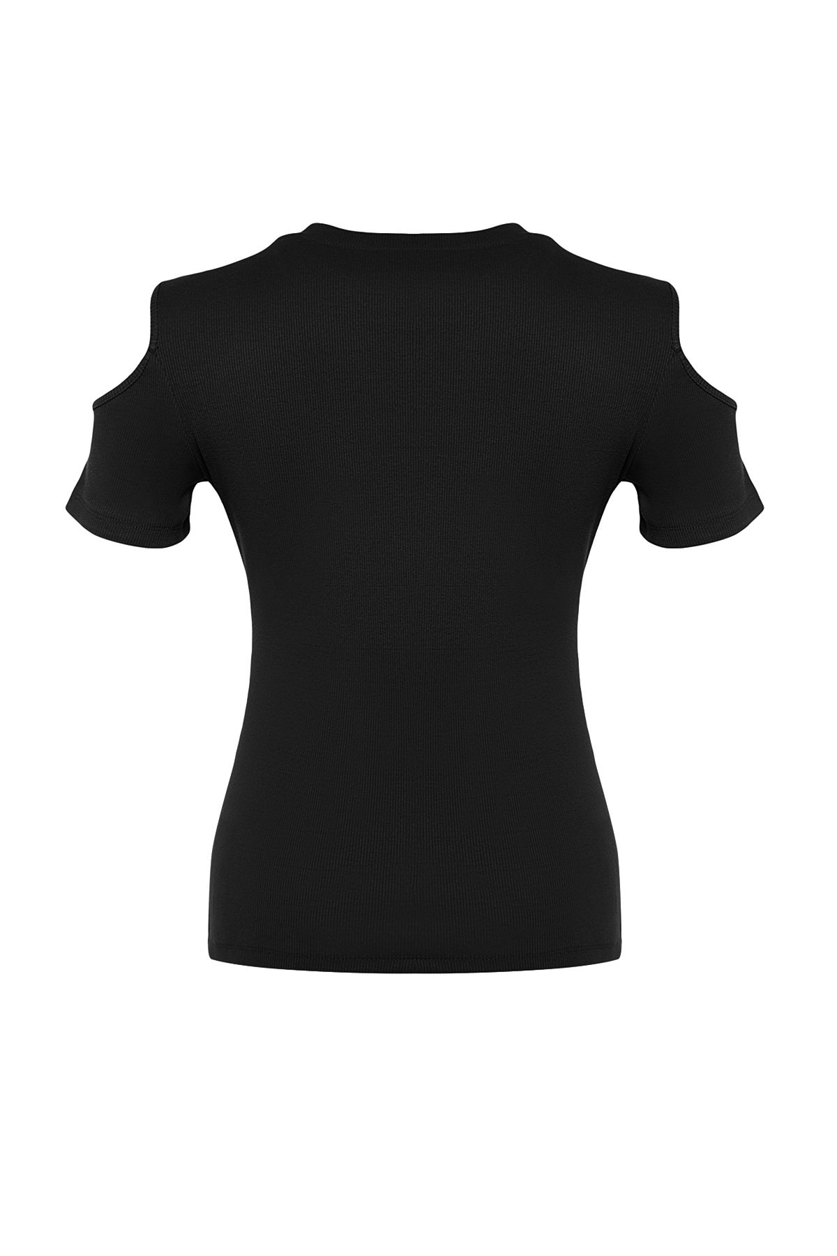 Trendyol Curve Black Knitted Cut-Out Detailed Knitted Blouse