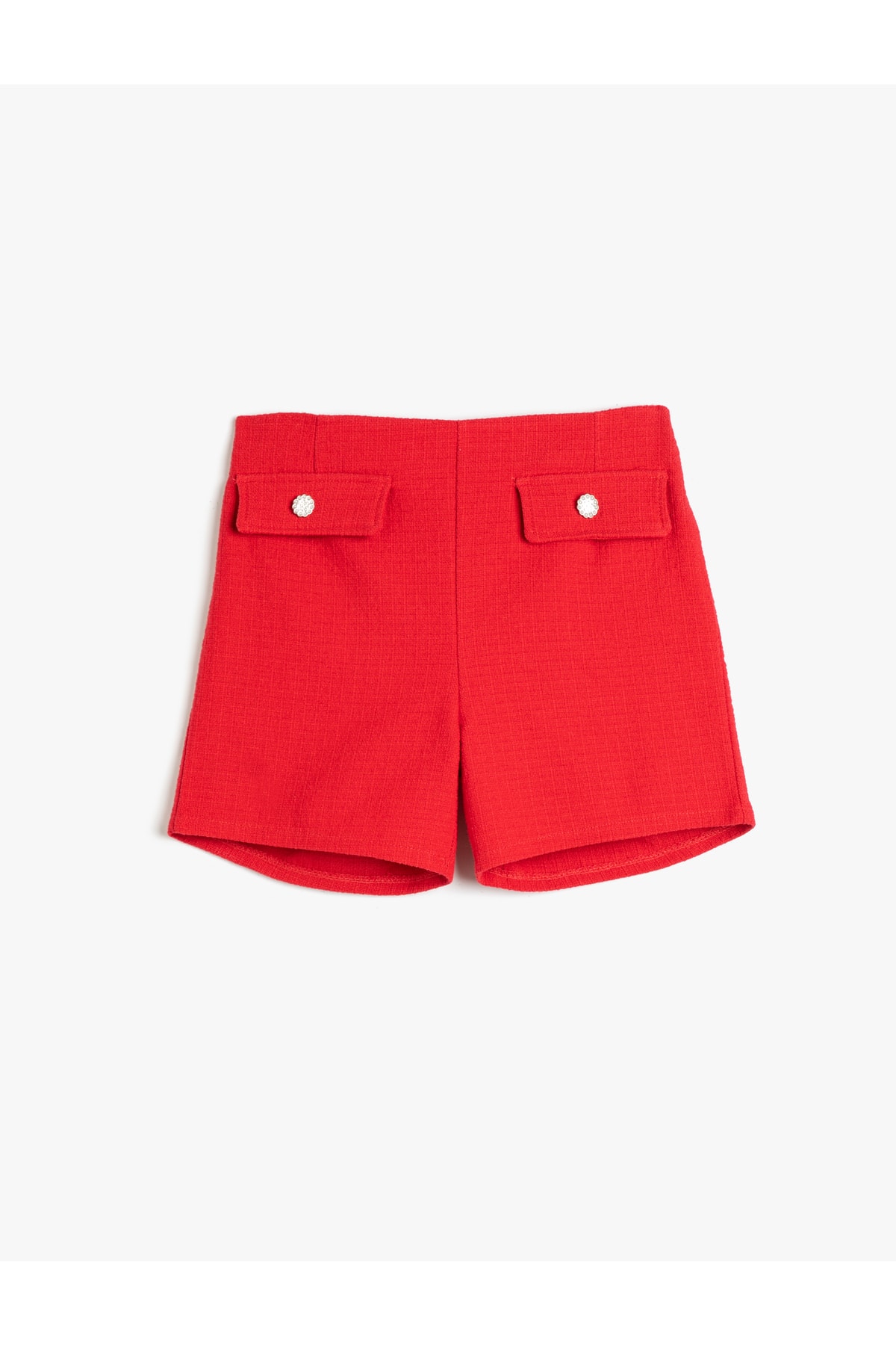 Koton Tweed Shorts With Ornamental Pocket Cotton