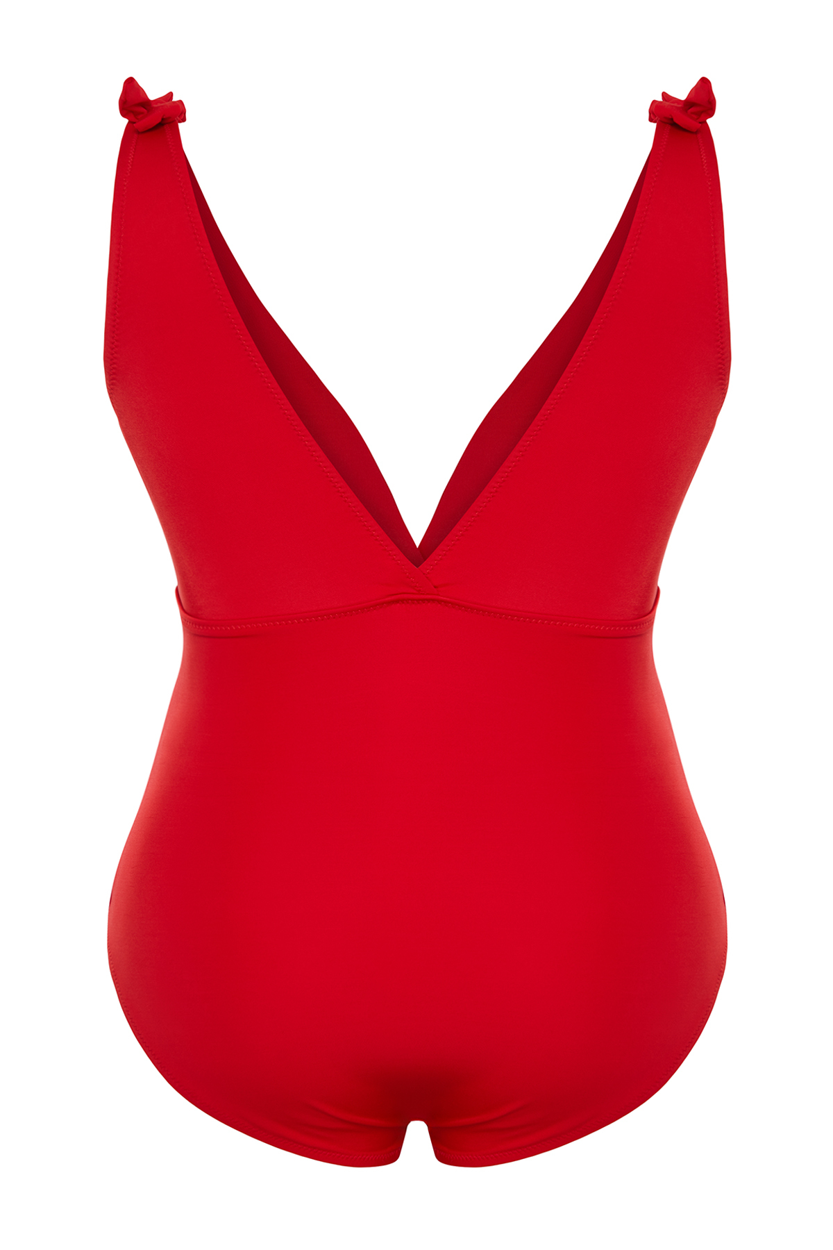 Trendyol Curve Red Belt Swimsuit