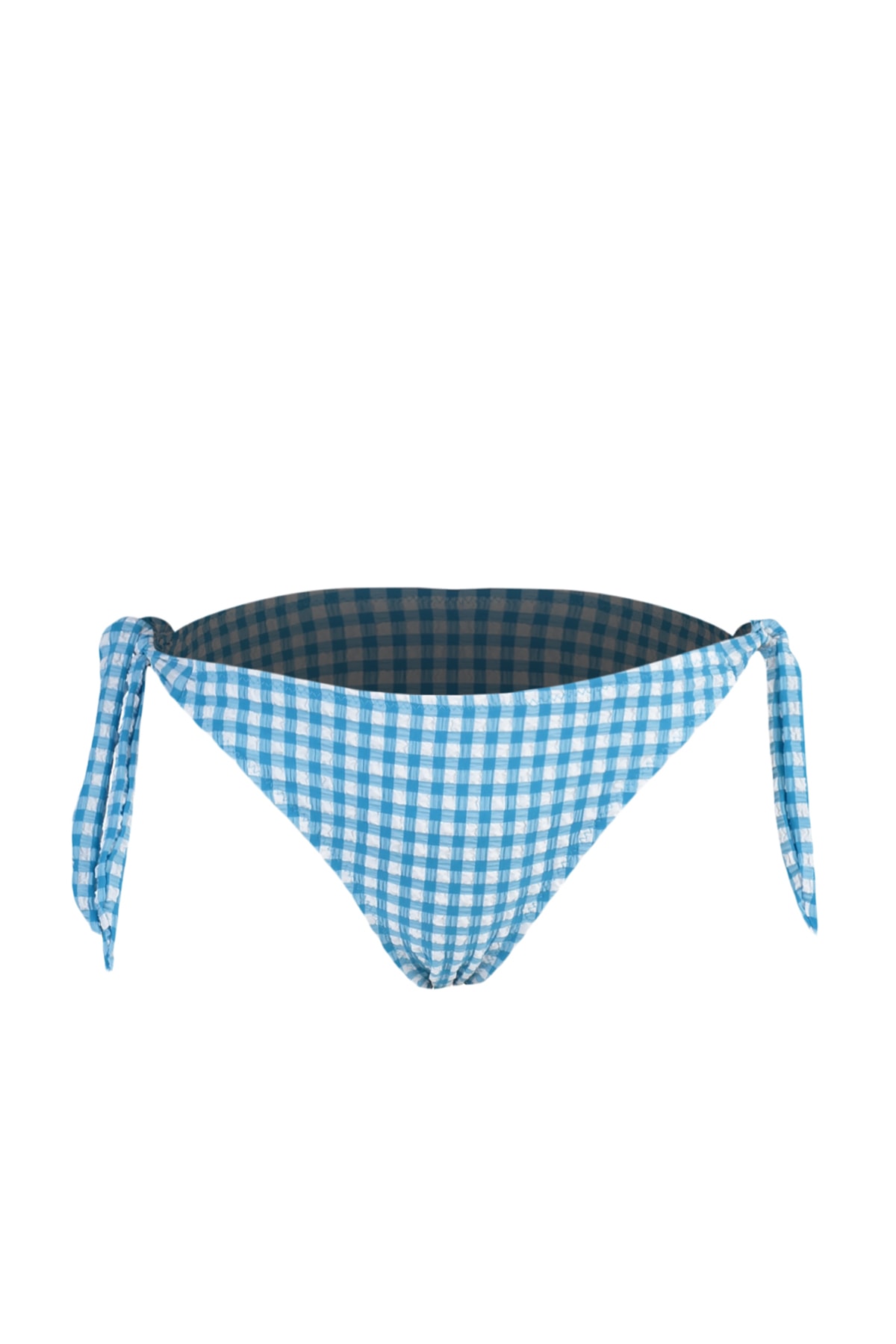 Trendyol Blue Hijab Bikini Bottoms cu cravată texturată Regular Leg
