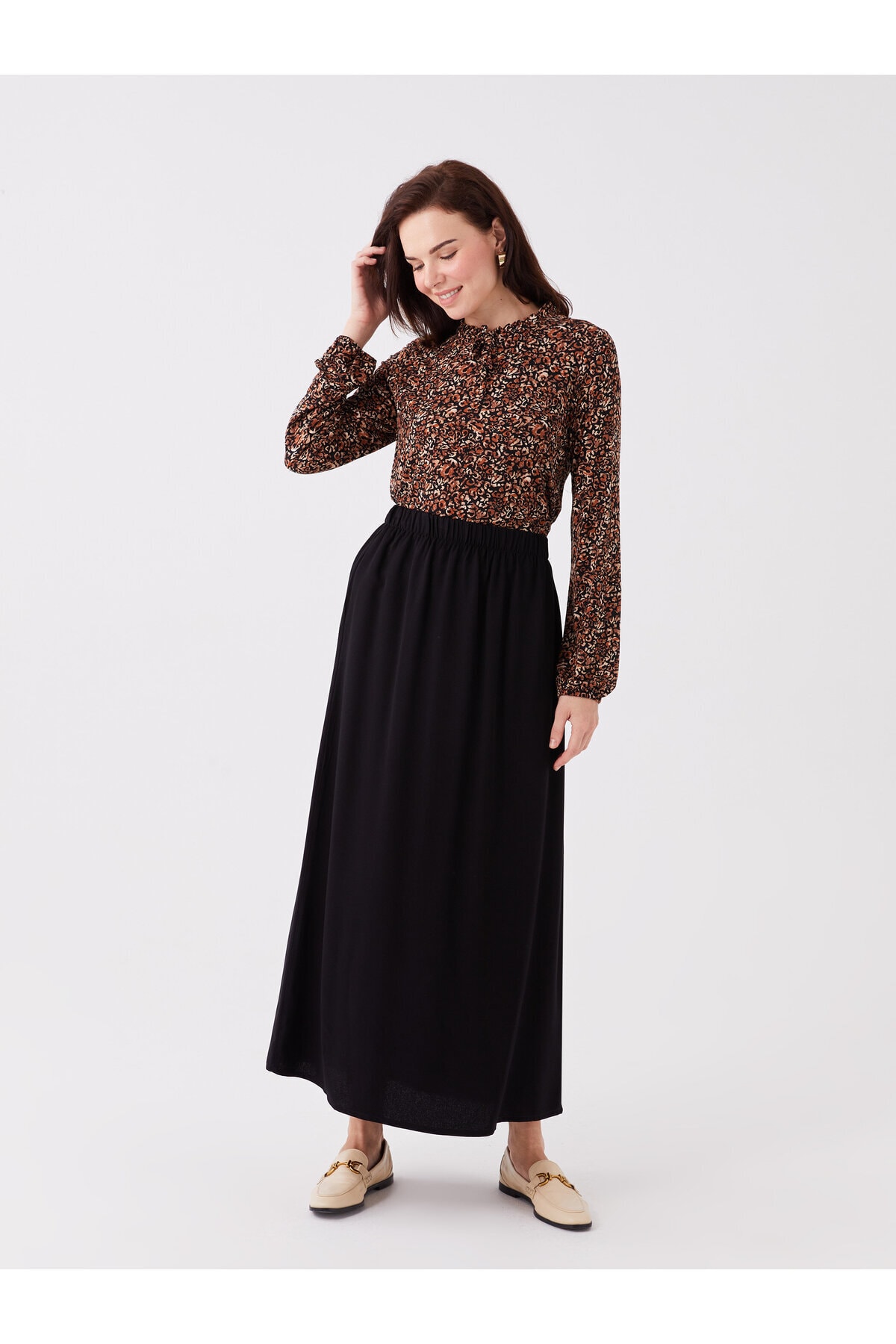 LC Waikiki Women's Elastic Waist Plain Skirt