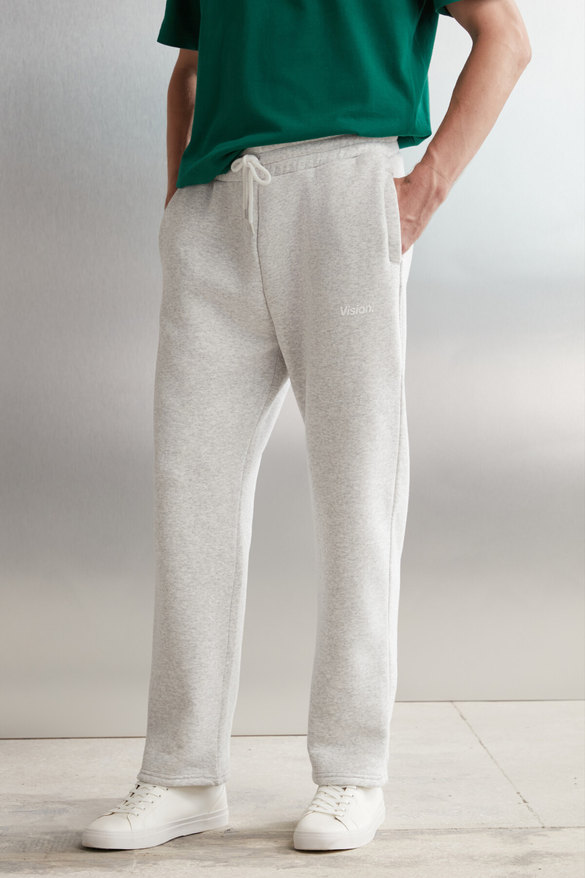 Levně GRIMELANGE Freddy Men's Regular Fit Soft Fabric Printed 3-Pocket Carmelange Sweatpant
