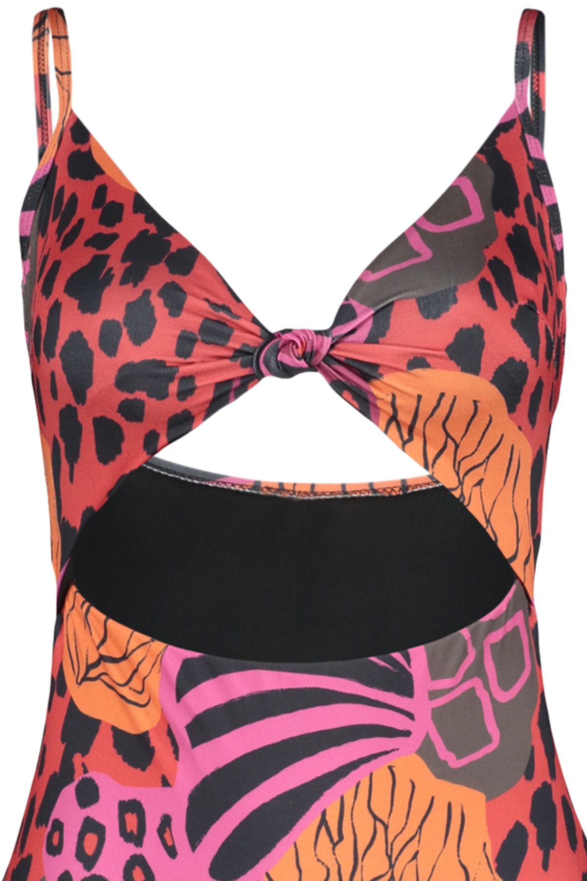 Costum de baie Trendyol Animal Print V-Neck Cut Out/Windowed High Leg