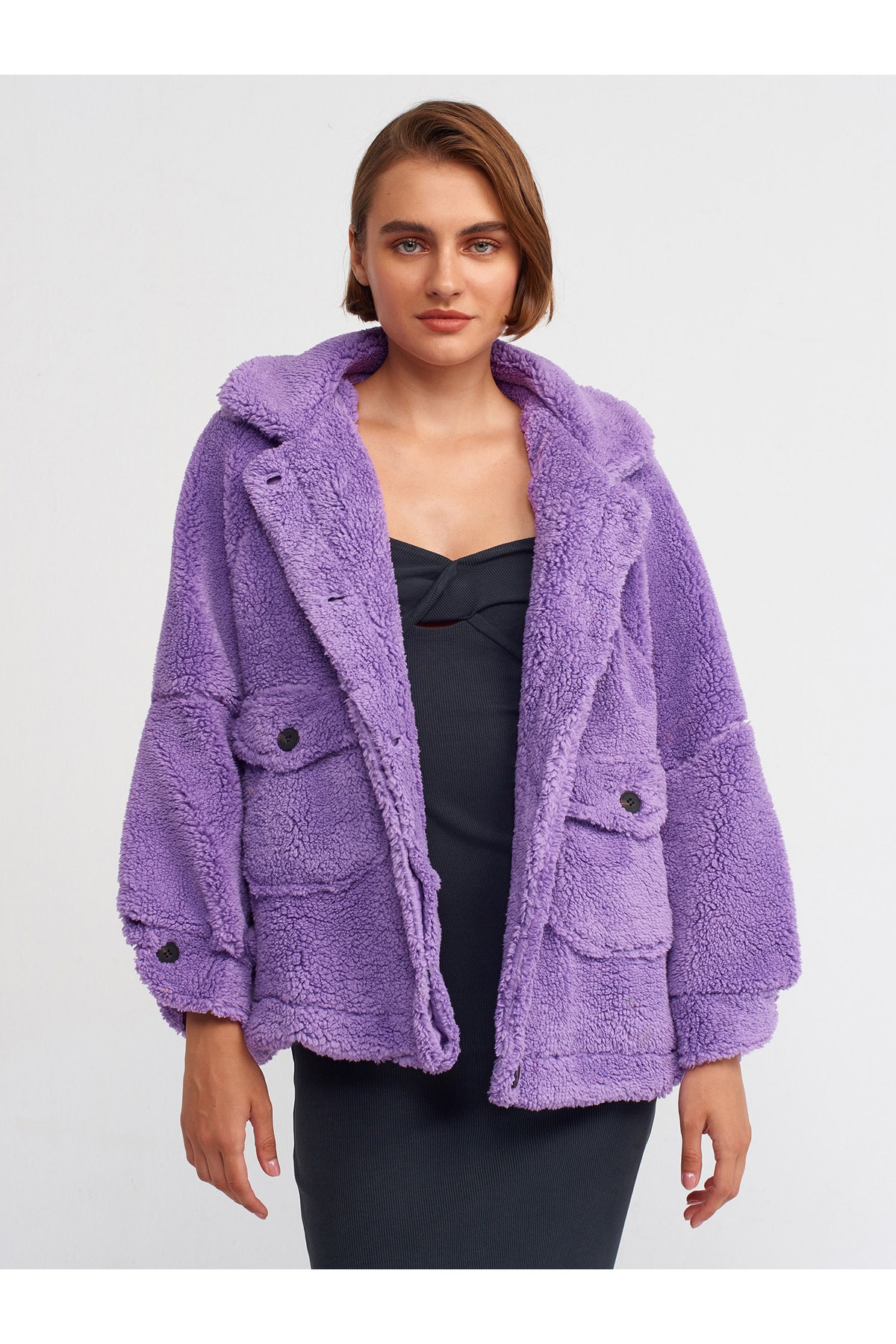 Dilvin 6821 Women's Plush Coat Lilac