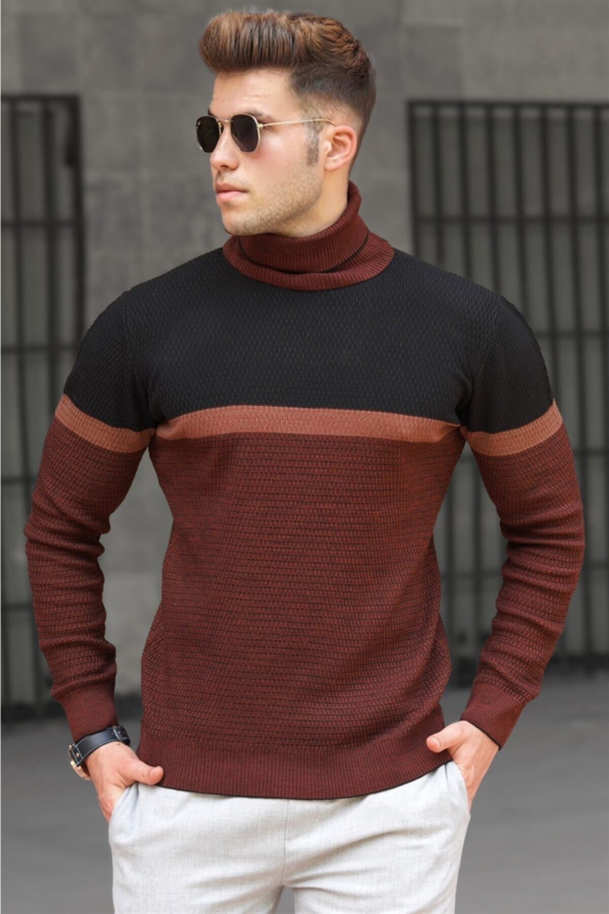 Levně Madmext Black Turtleneck Sweater 5149