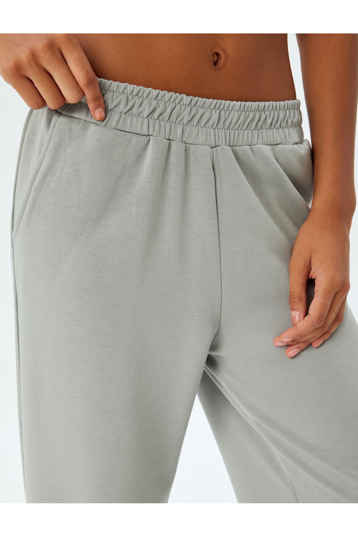 Koton Wide Leg Sweatpants Modal Fabric Elastic Waist Pocket Comfortable Cut