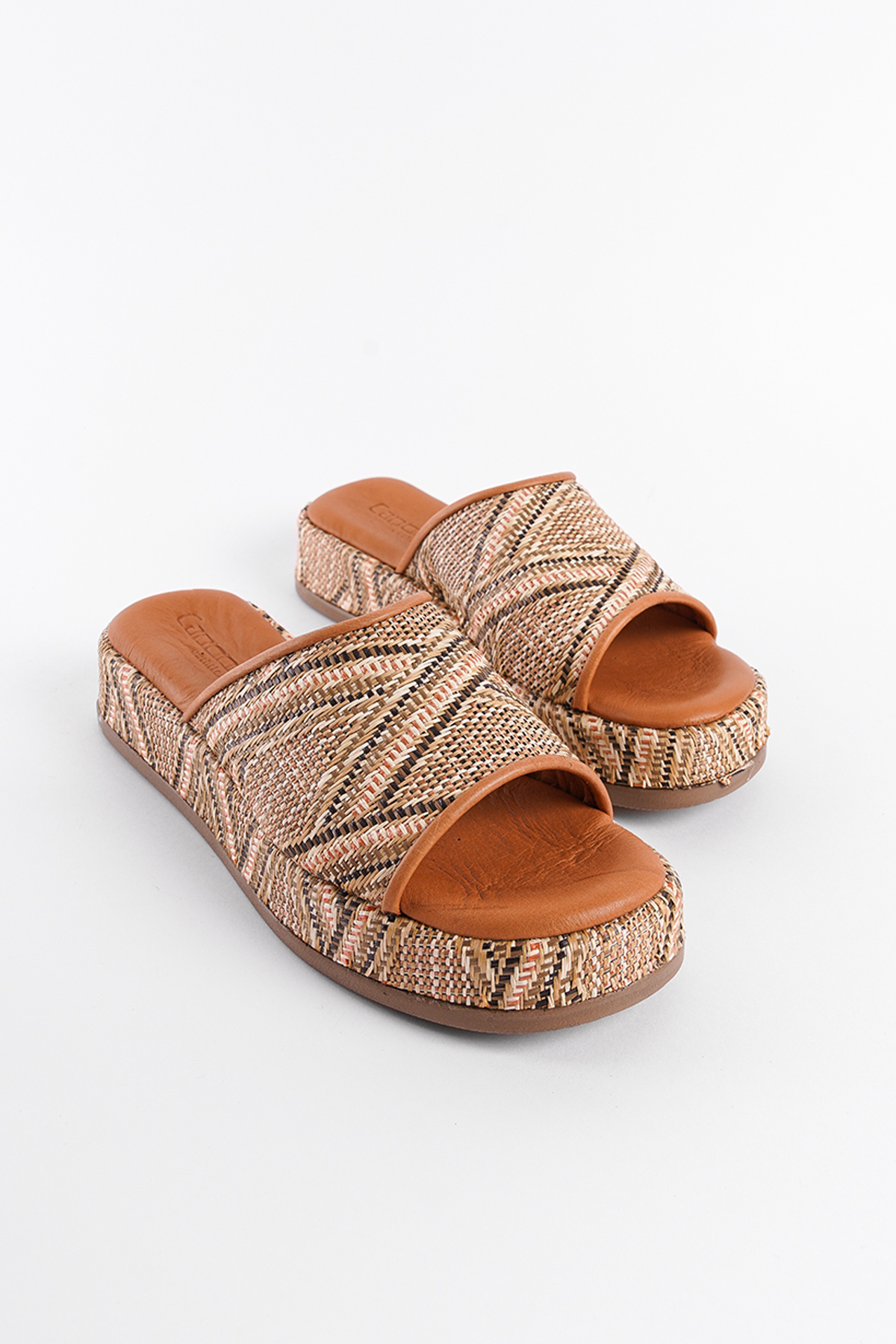 Capone Outfitters Straw Genuine Leather Single Strip Women's Slippers