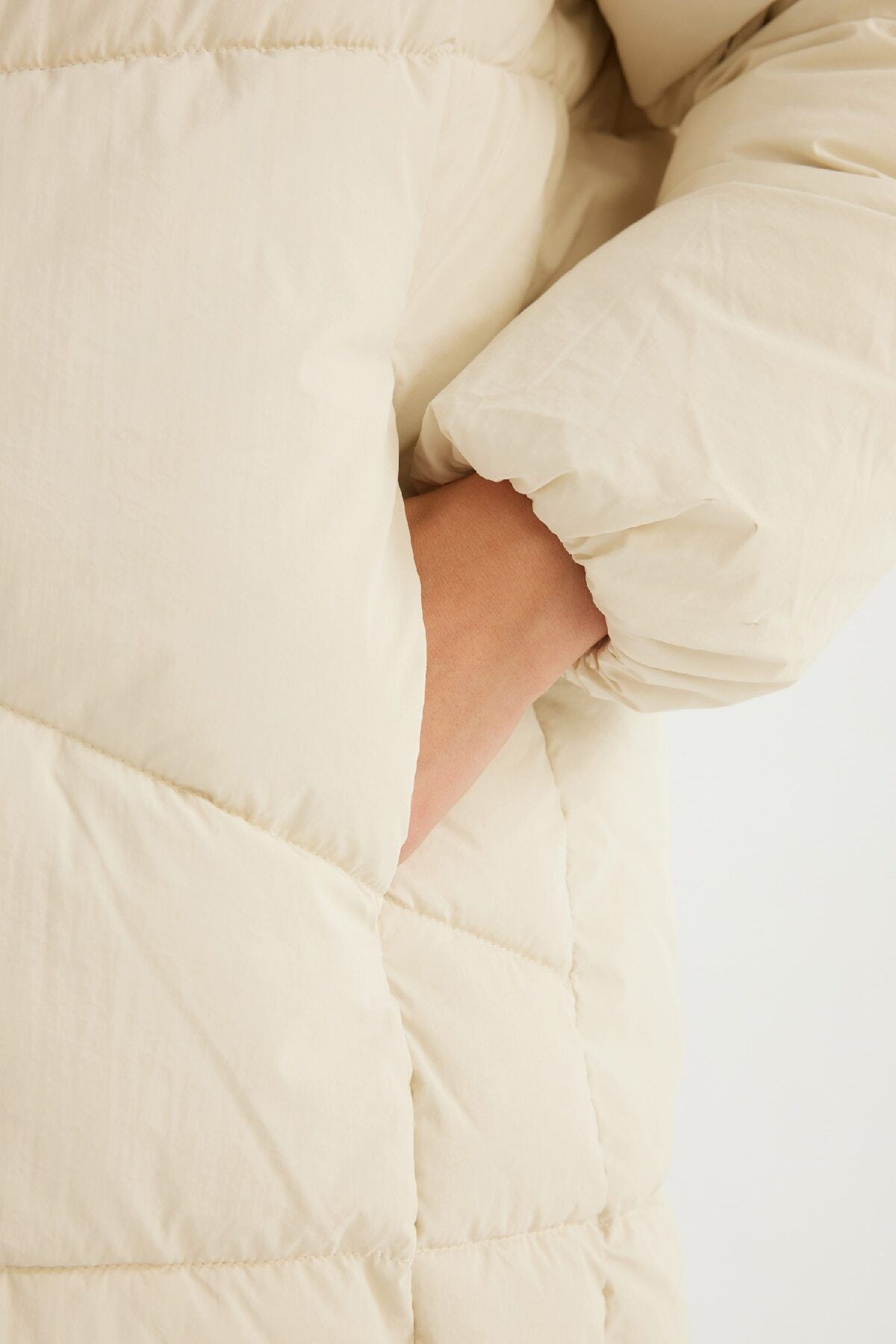 DEFACTO Water Repellent Hooded Puffer Jacket Parka Zipper Snap Pocket C9372AX24WN