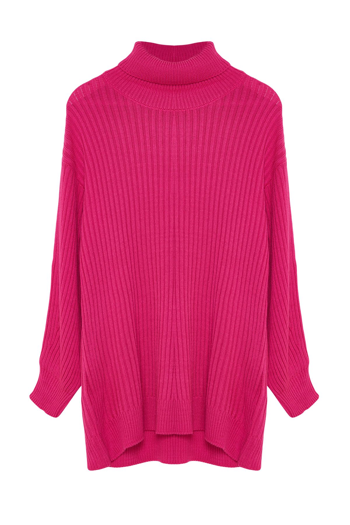Trendyol Pink Ribbed Basic Knitwear Sweater