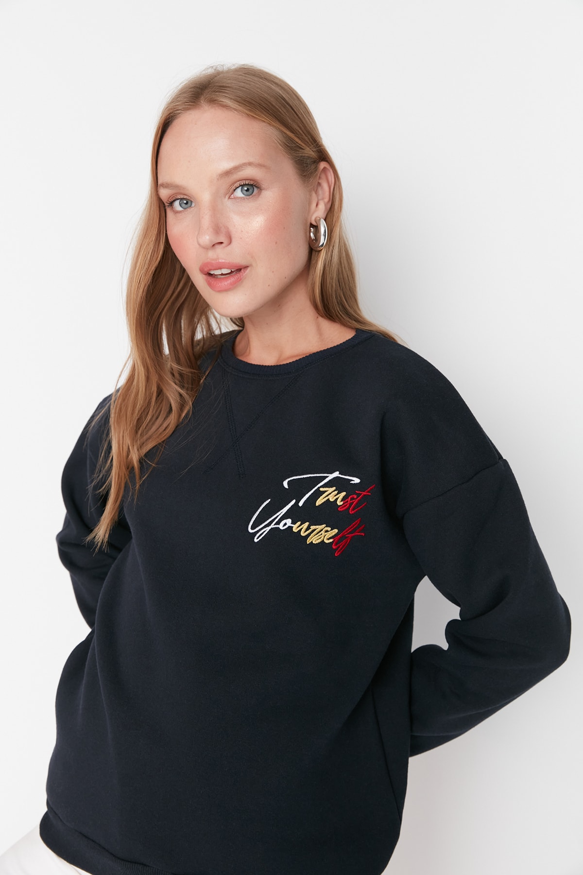 Trendyol Sweatshirt - Dark blue - Regular fit