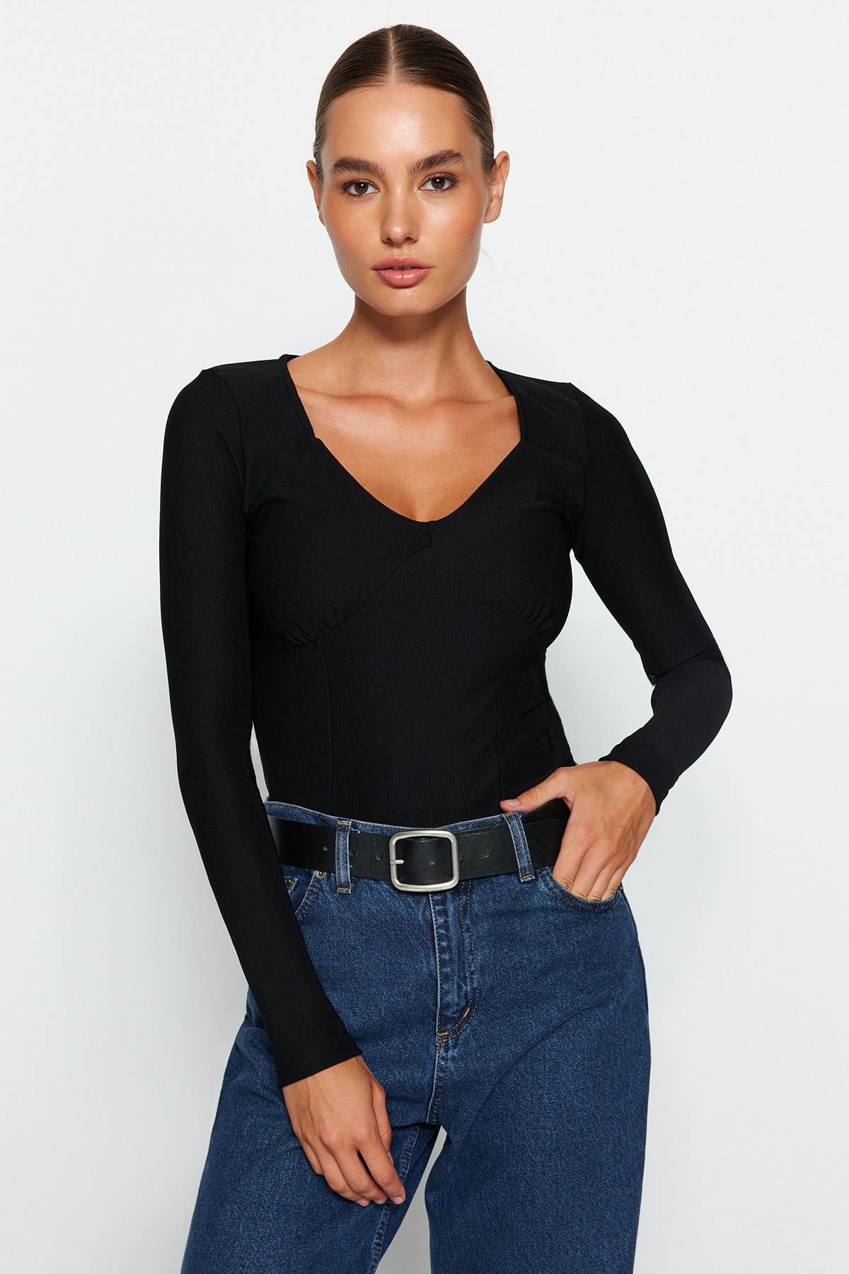 Trendyol Blouse - Black - Slim fit