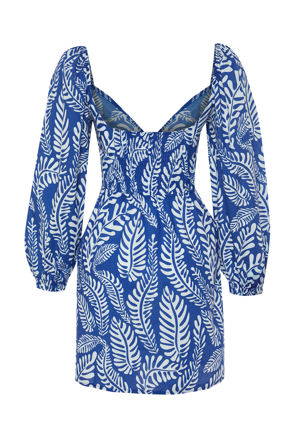 Trendyol Tropical Patterned Mini Woven Cut Out/Window Beach Dress